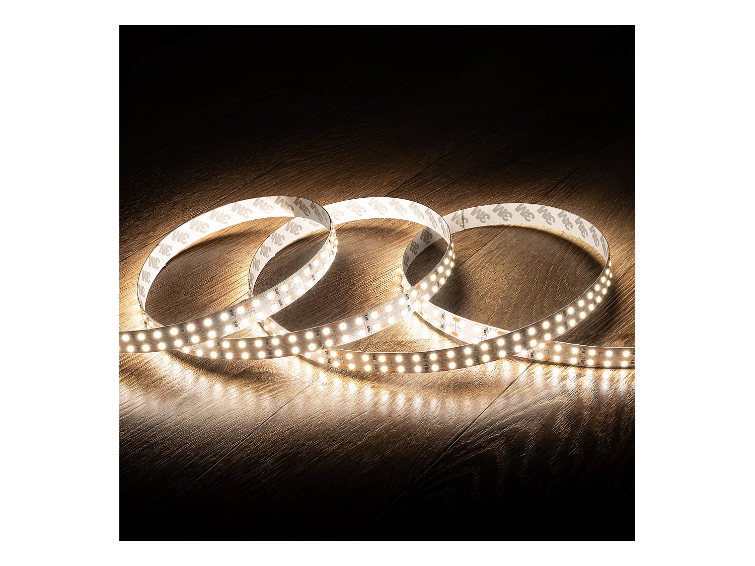 Ruban LED 12V SMD 204 LED/m 5m 17.5W/m 1700lm/m Double Largeur 14mm Coupe tous les 3cm IP20 4000K Blanc neutre