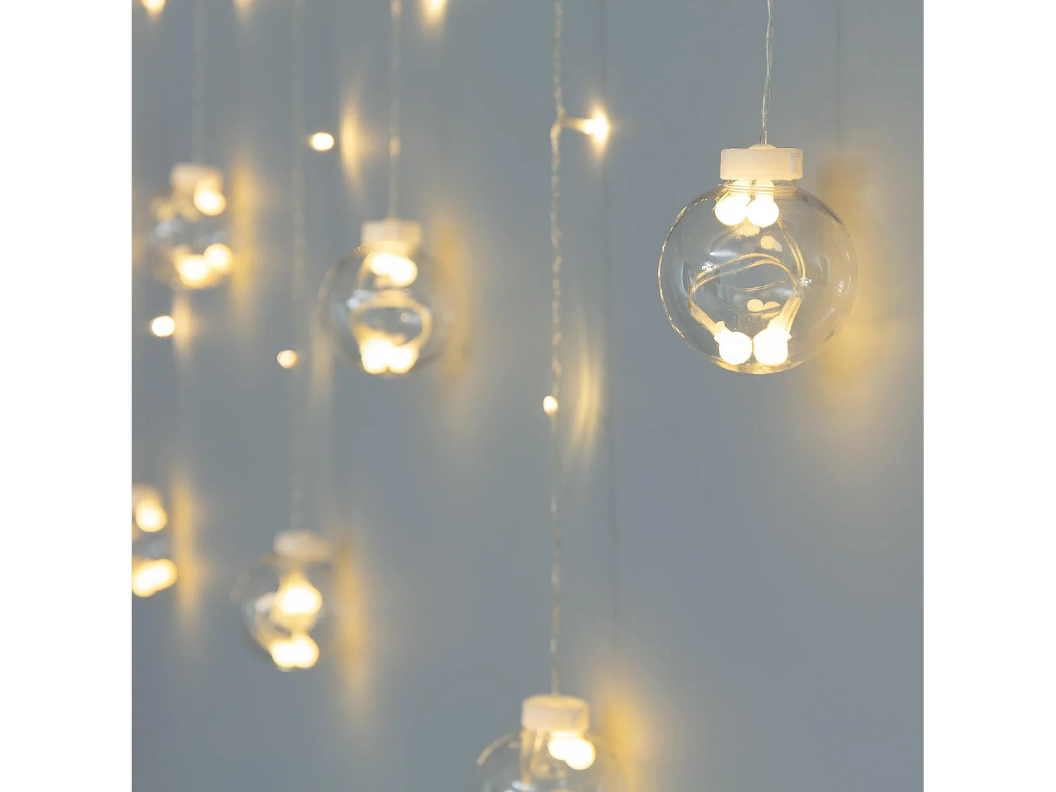 Rideau Boules Suspendues LED 3.6W 2.5m 3000K Blanc chaud