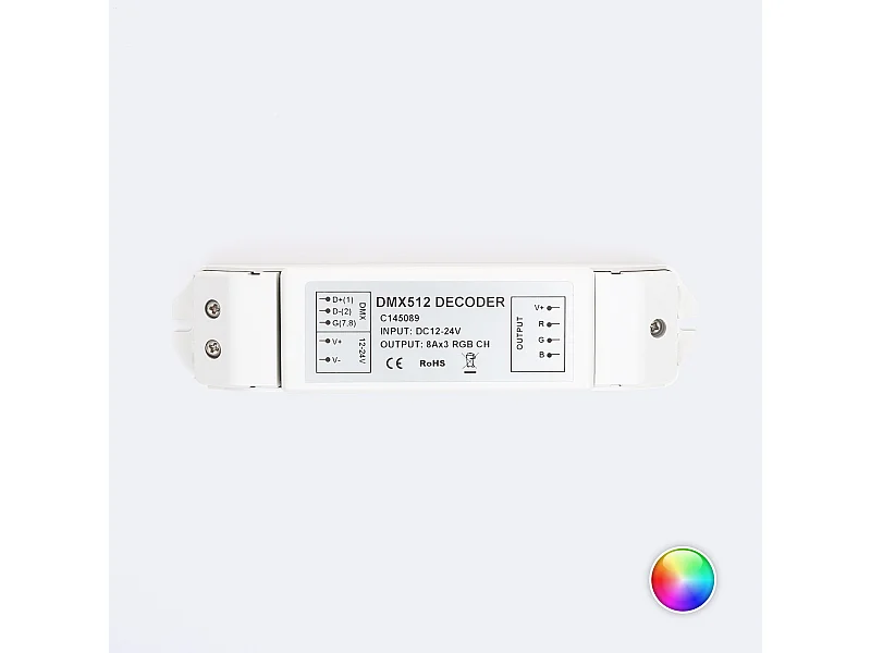 Controller RGB Decoder DMX512 3 Canali RGB