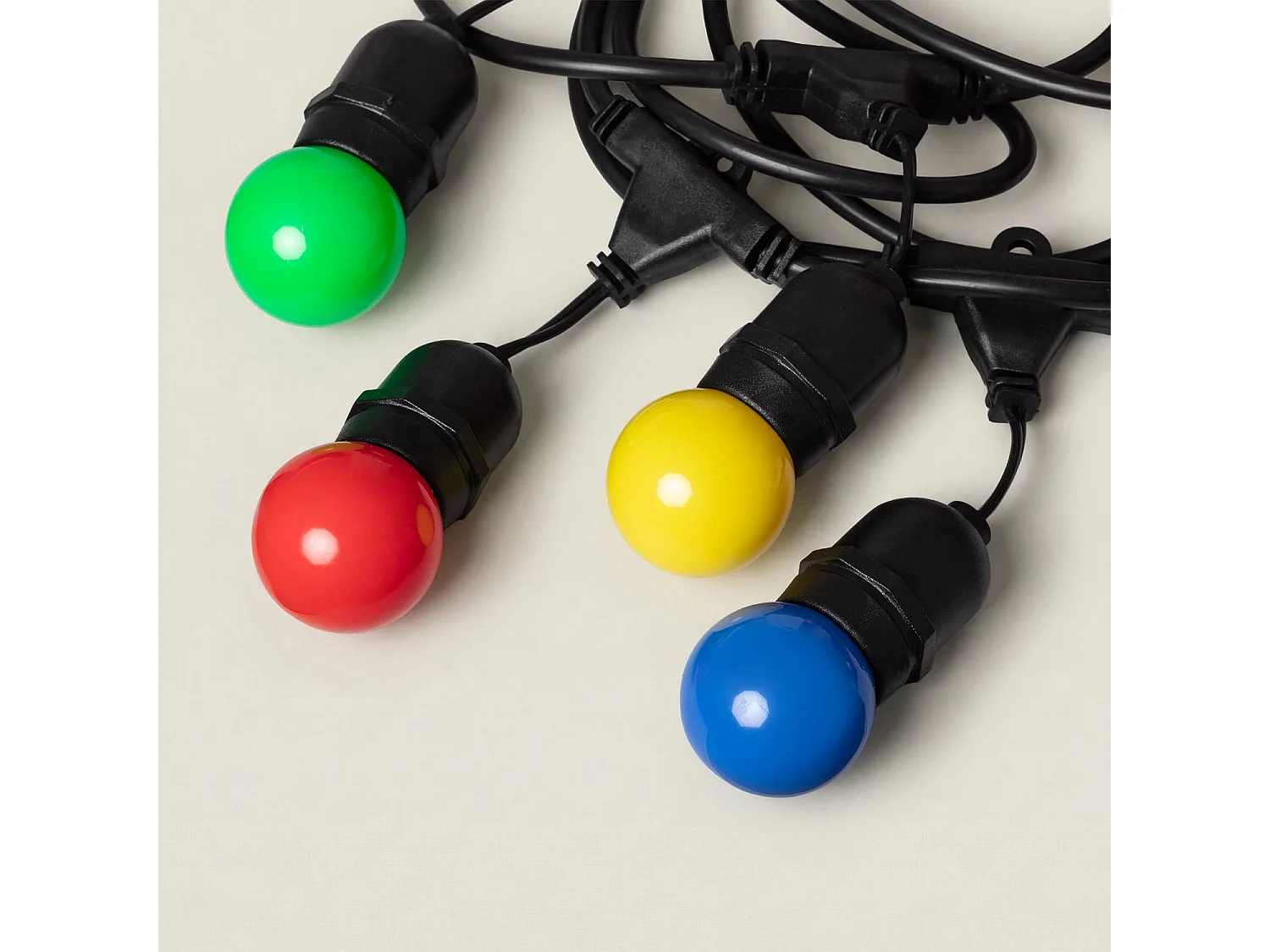 Guirnalda Exterior con Bombillas LED E27 5.5m IP65 Negro Multicolor