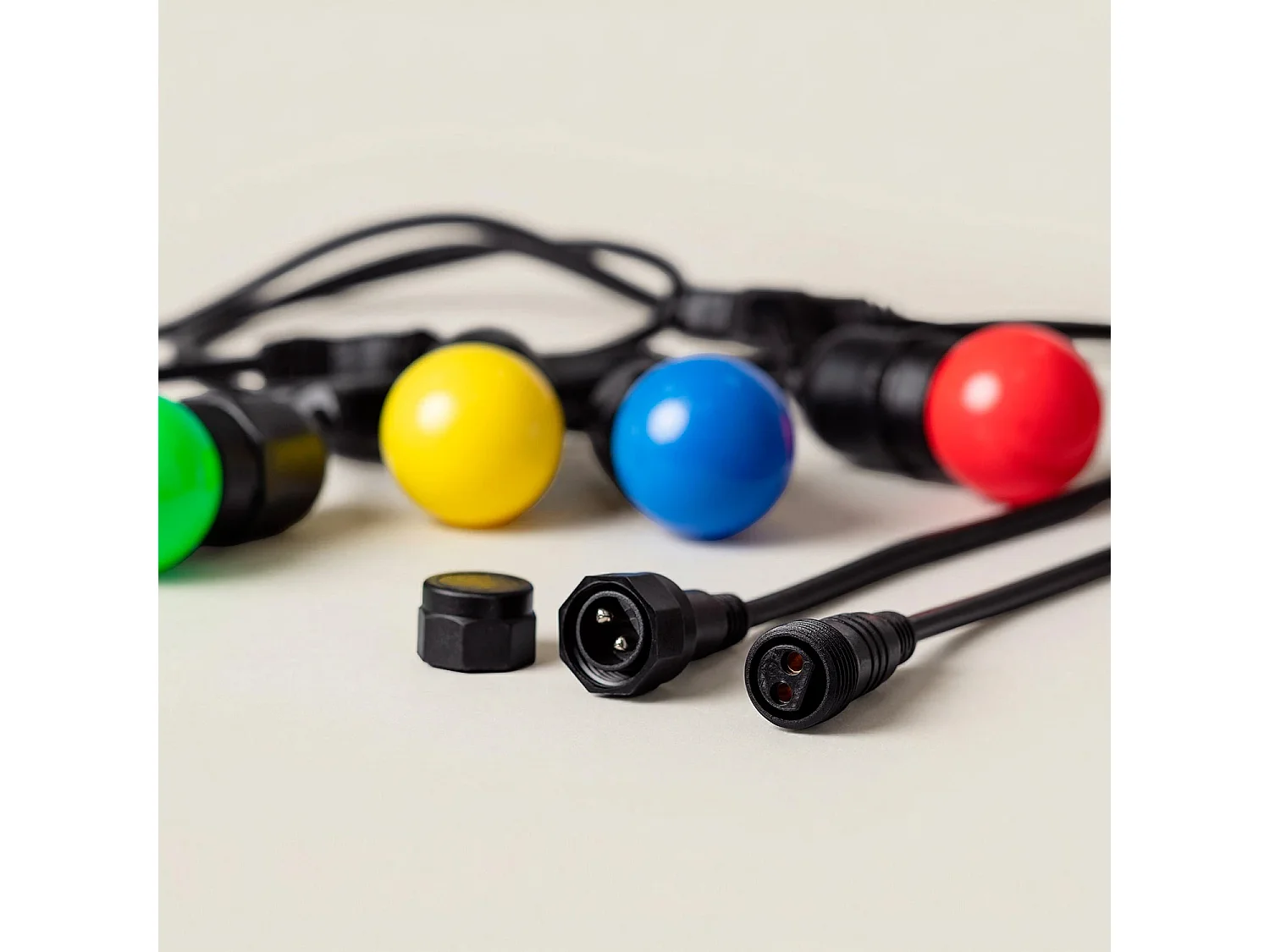 Guirnalda Exterior con Bombillas LED E27 5.5m IP65 Negro Multicolor