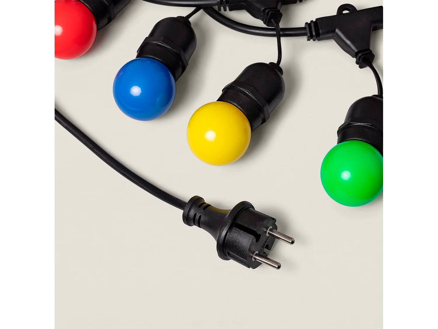 Guirnalda Exterior con Bombillas LED E27 5.5m IP65 Negro Multicolor