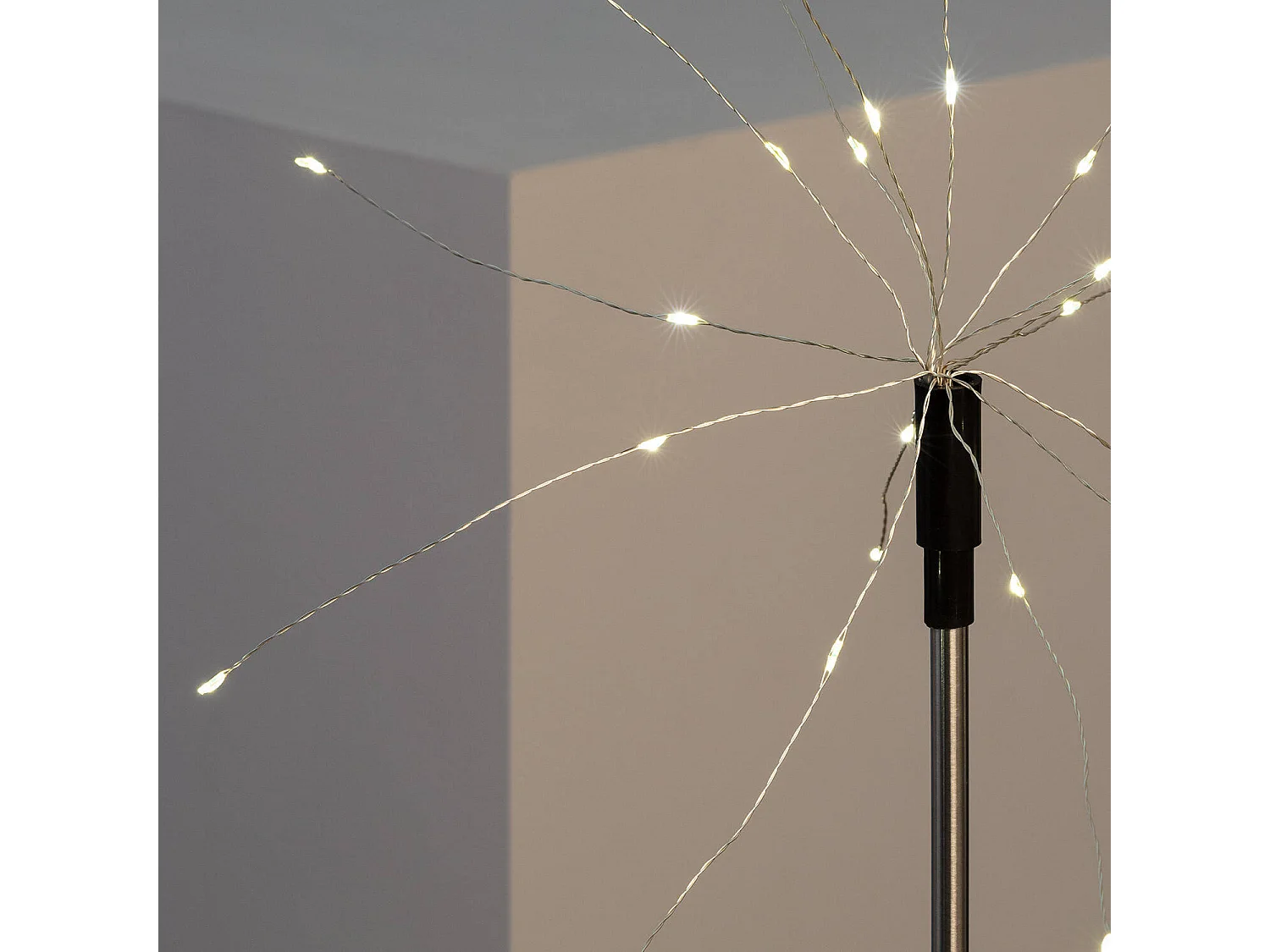 Set de 3 Piquets LED Extérieur Solaire Pissenlits 3000K Blanc chaud