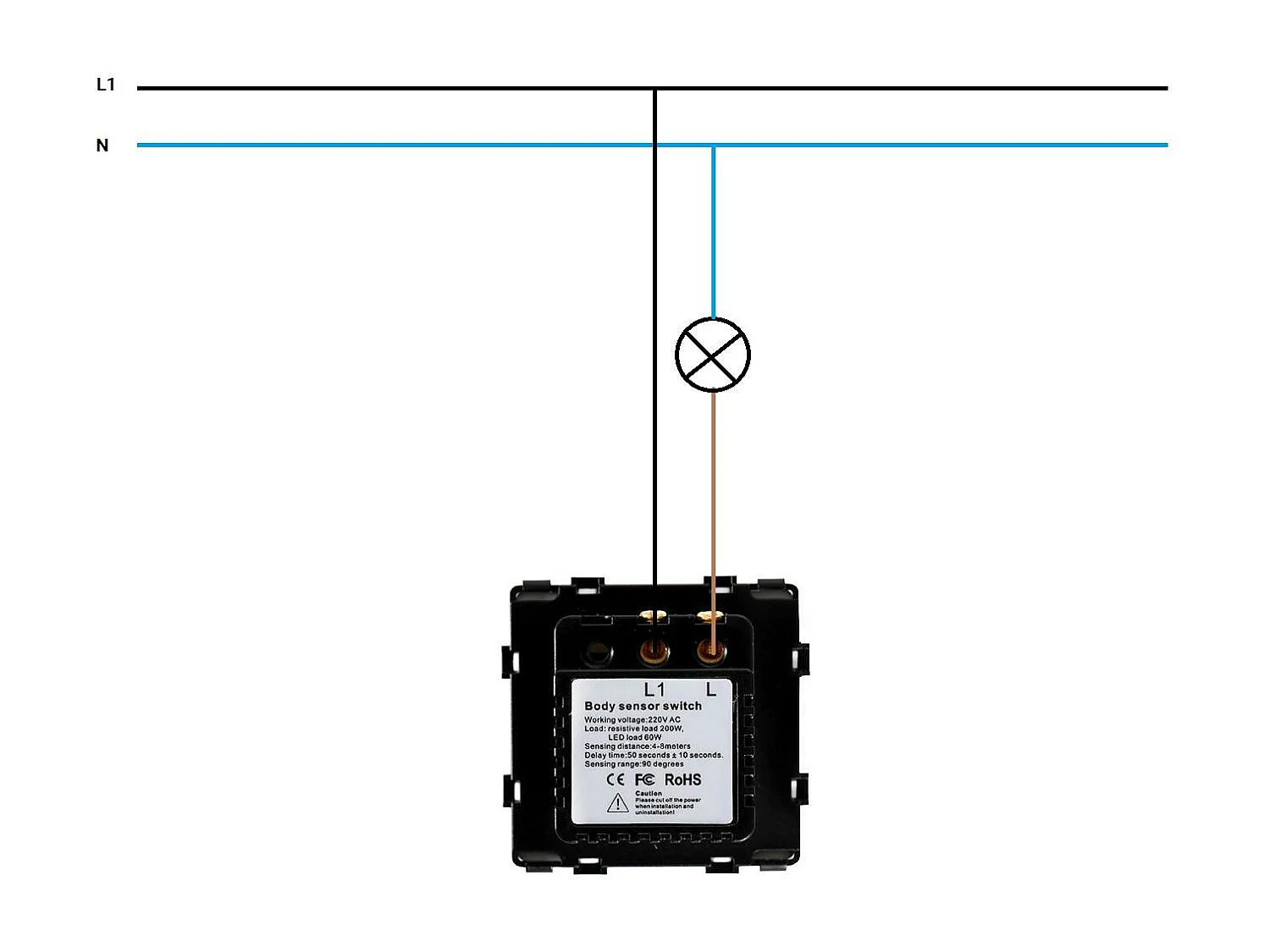 TechBrey Interruptor Detector de Movimiento IR para Mecanismo Modern