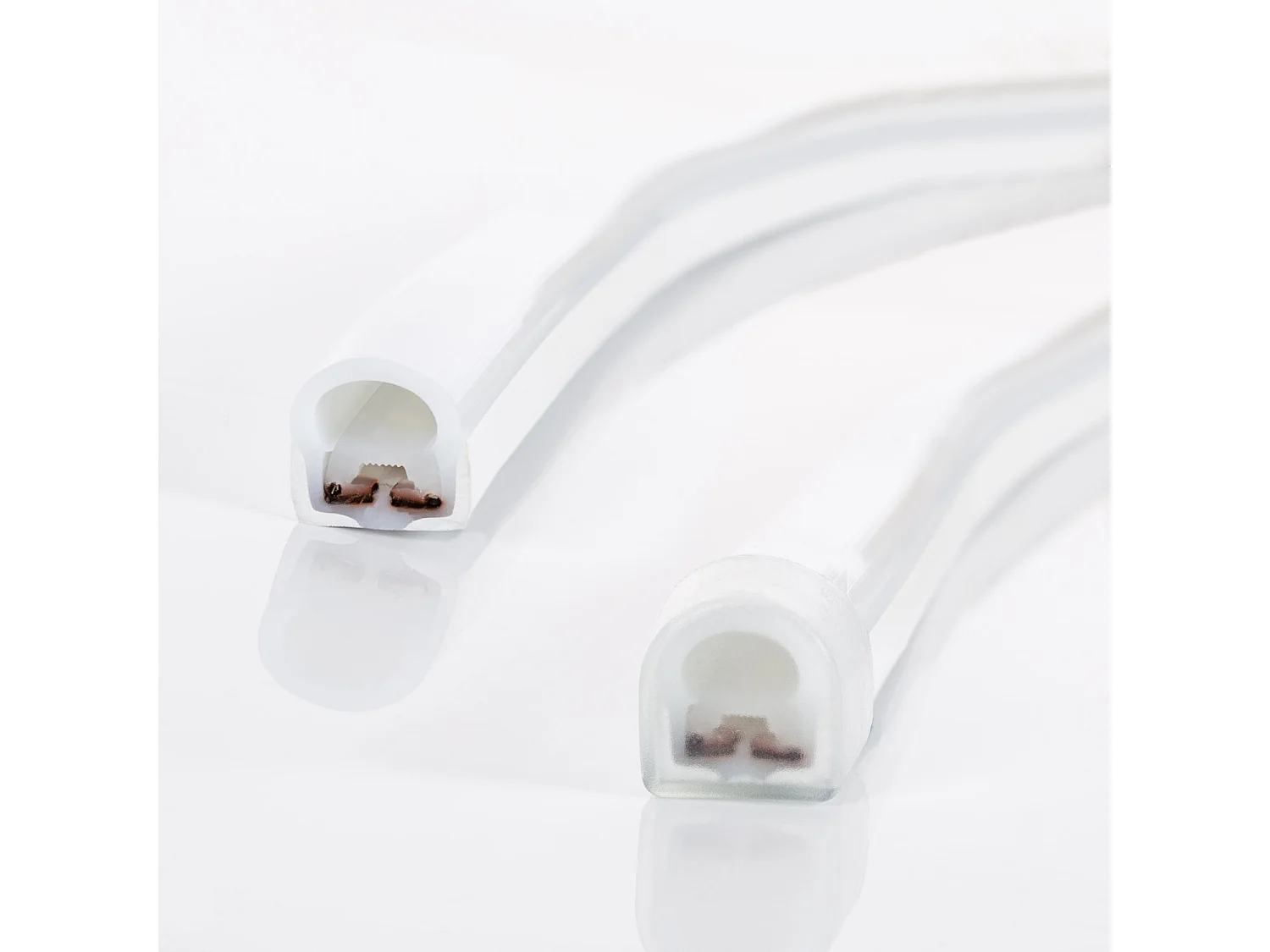 Tira LED Neón Regulable 220V BOBINA 50m Blanco Cálido Semicircular 180 9W/m Corte 100cm IP67 3000K Blanco Cálido