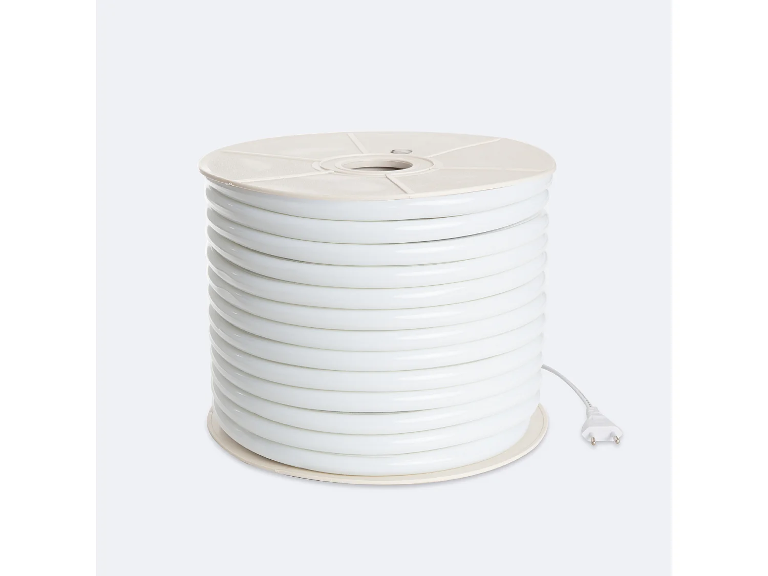 Tira LED Neón Regulable 220V BOBINA 50m Blanco Cálido Semicircular 180 7.5W/m Corte 100cm IP67 Blanco Cálido