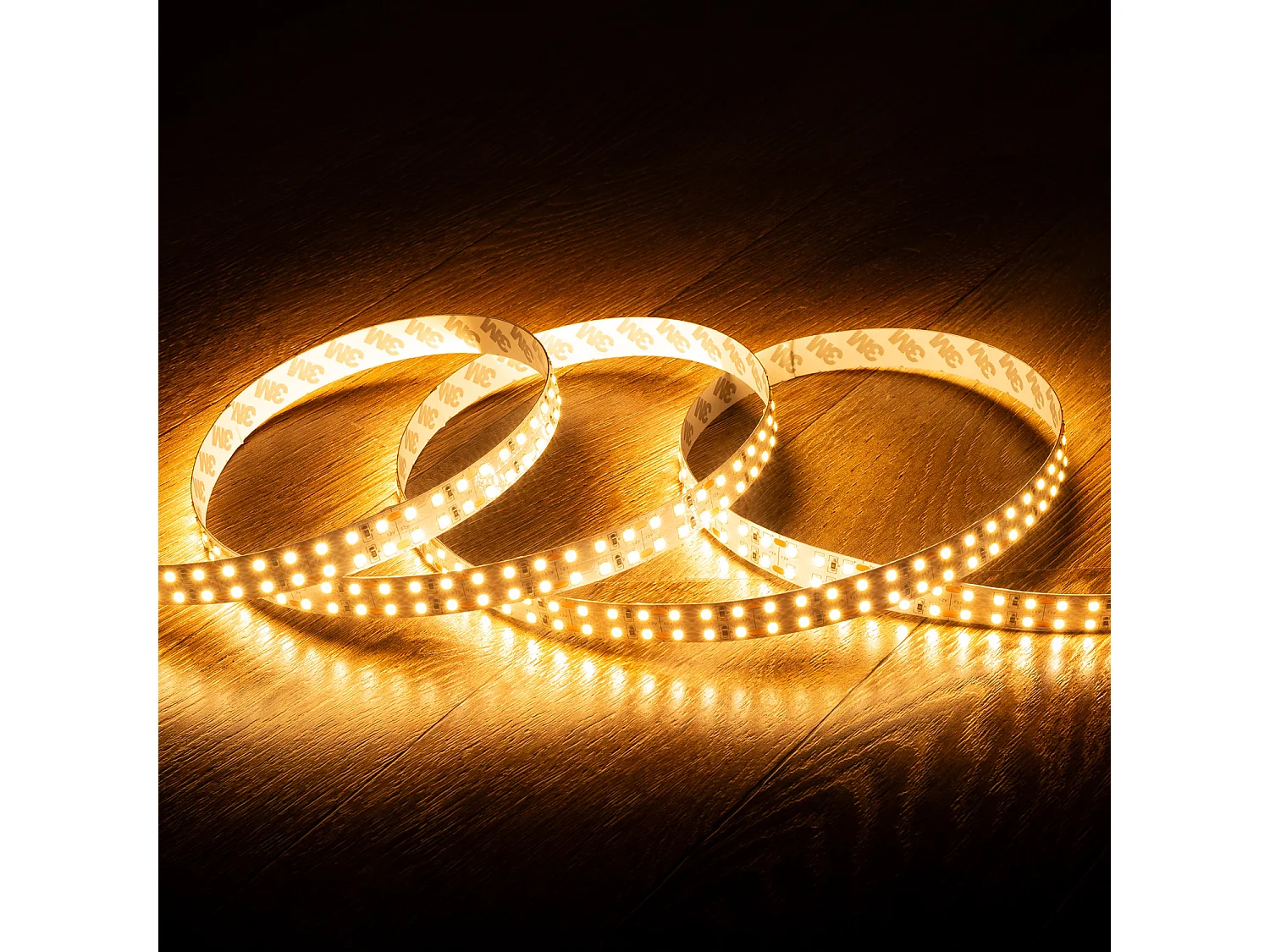 Tira LED 12V SMD 204 LED/m 5m 18W/m 1700lm/m Doble Ancho 16mm Corte 3cm IP20 1800K Súper Cálido