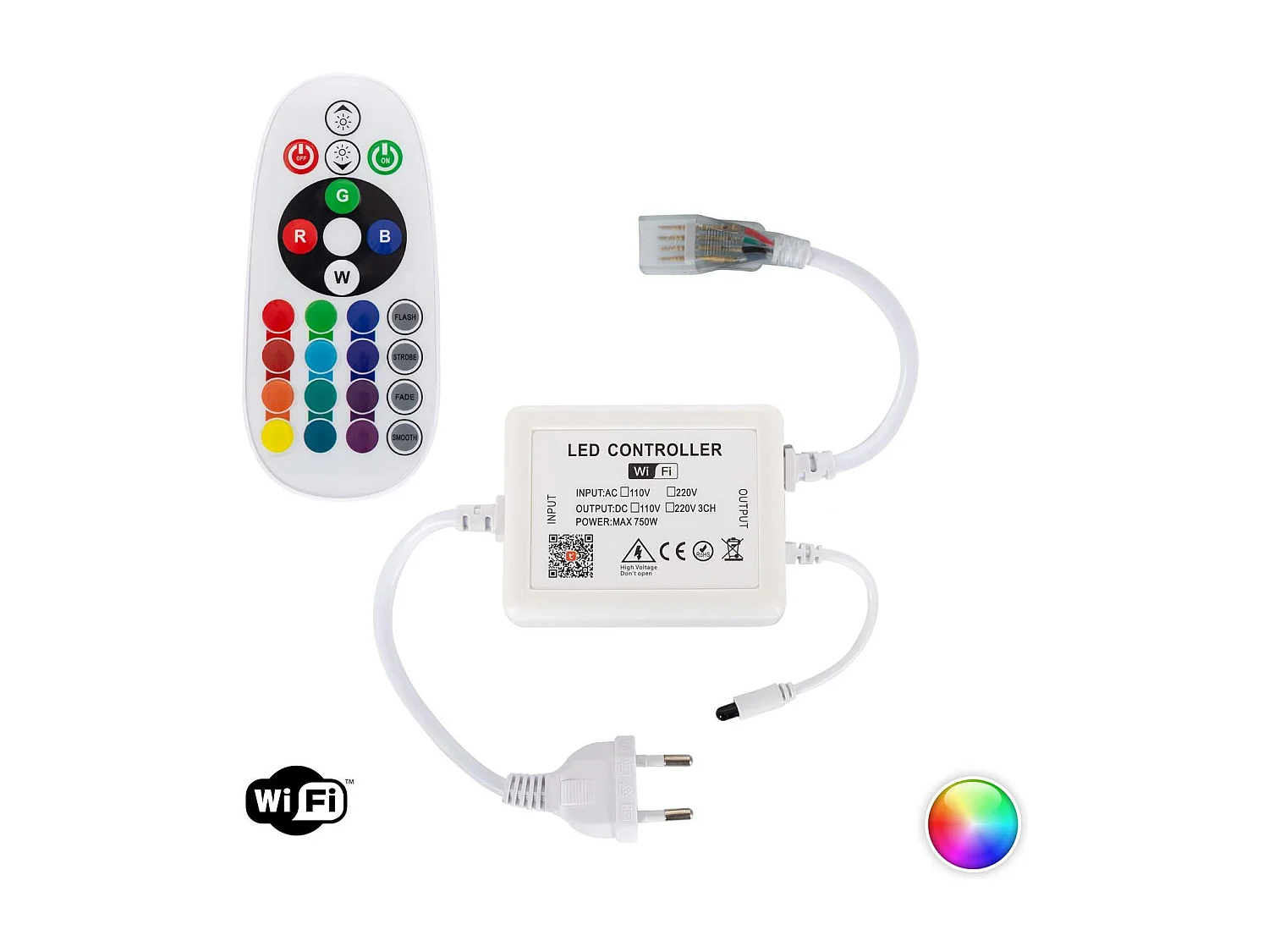Contrôleur ruban LED WiFi 220V  RGB