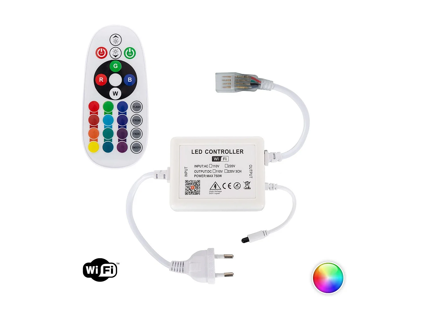 Contrôleur ruban LED WiFi 220V  RGB