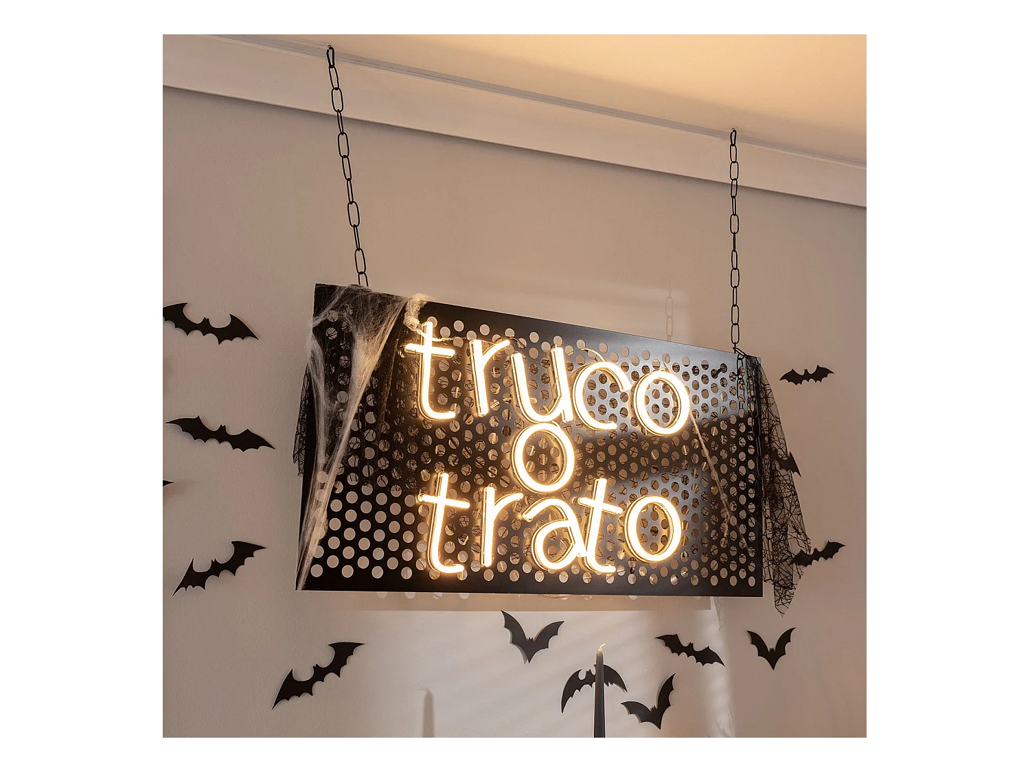 Grille en Métal pour Lettres Néon LED Noir