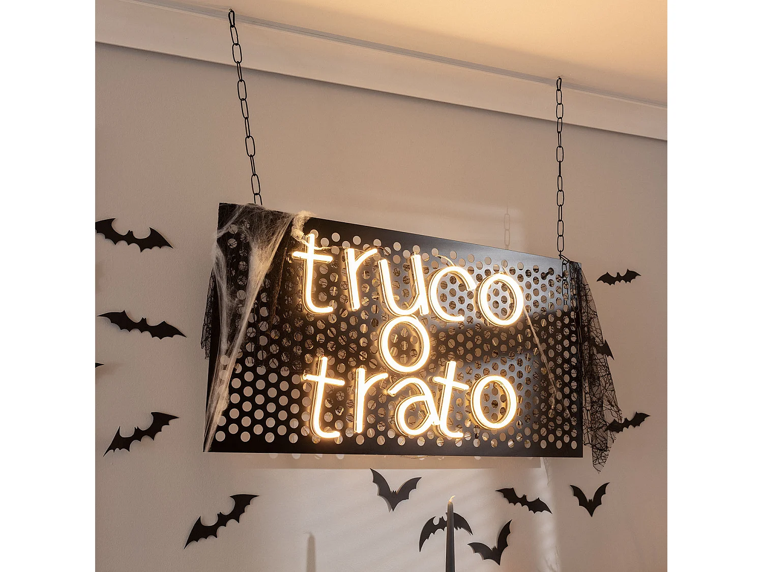 Grille en Métal pour Lettres Néon LED Noir