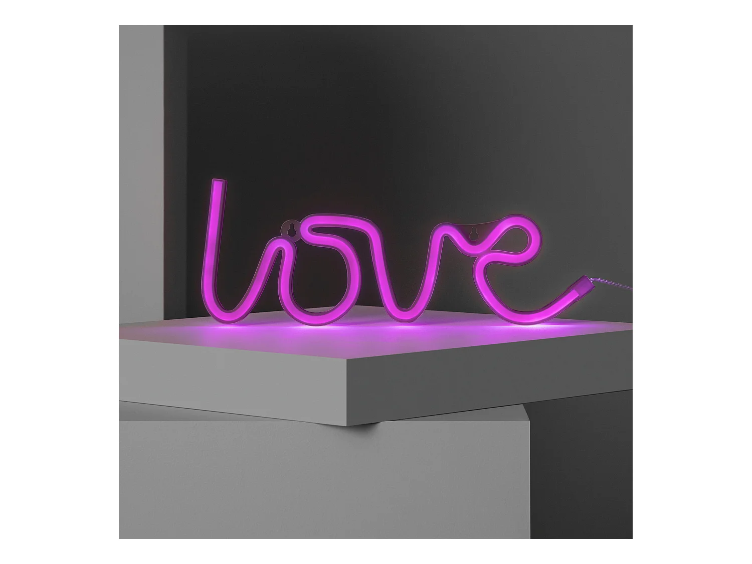 Néon LED Love à Piles  Rose