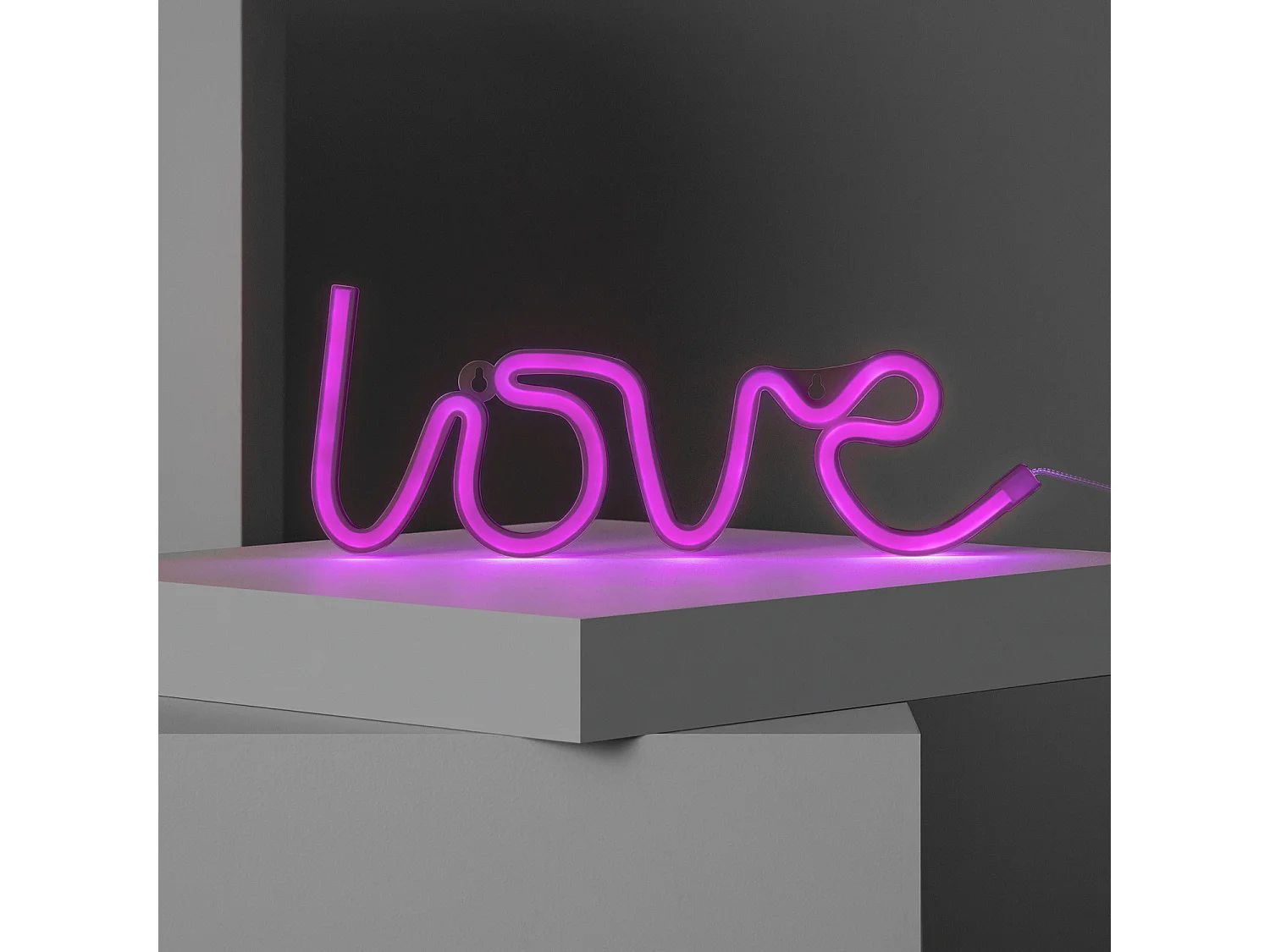 Néon LED Love à Piles  Rose
