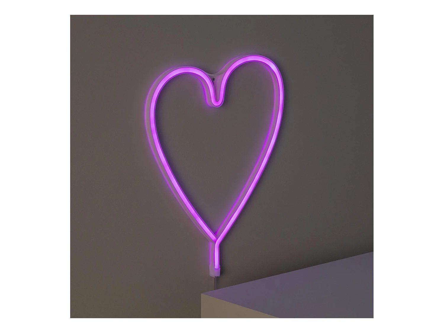 Néon LED Heart à Piles  Rose