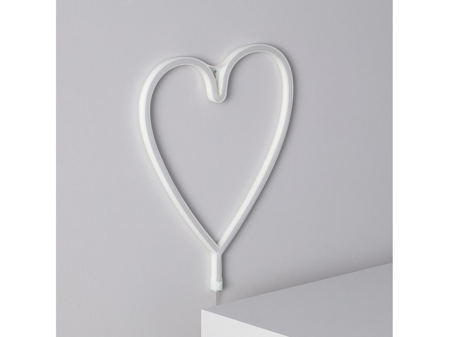 Néon LED Heart à Piles  Rose