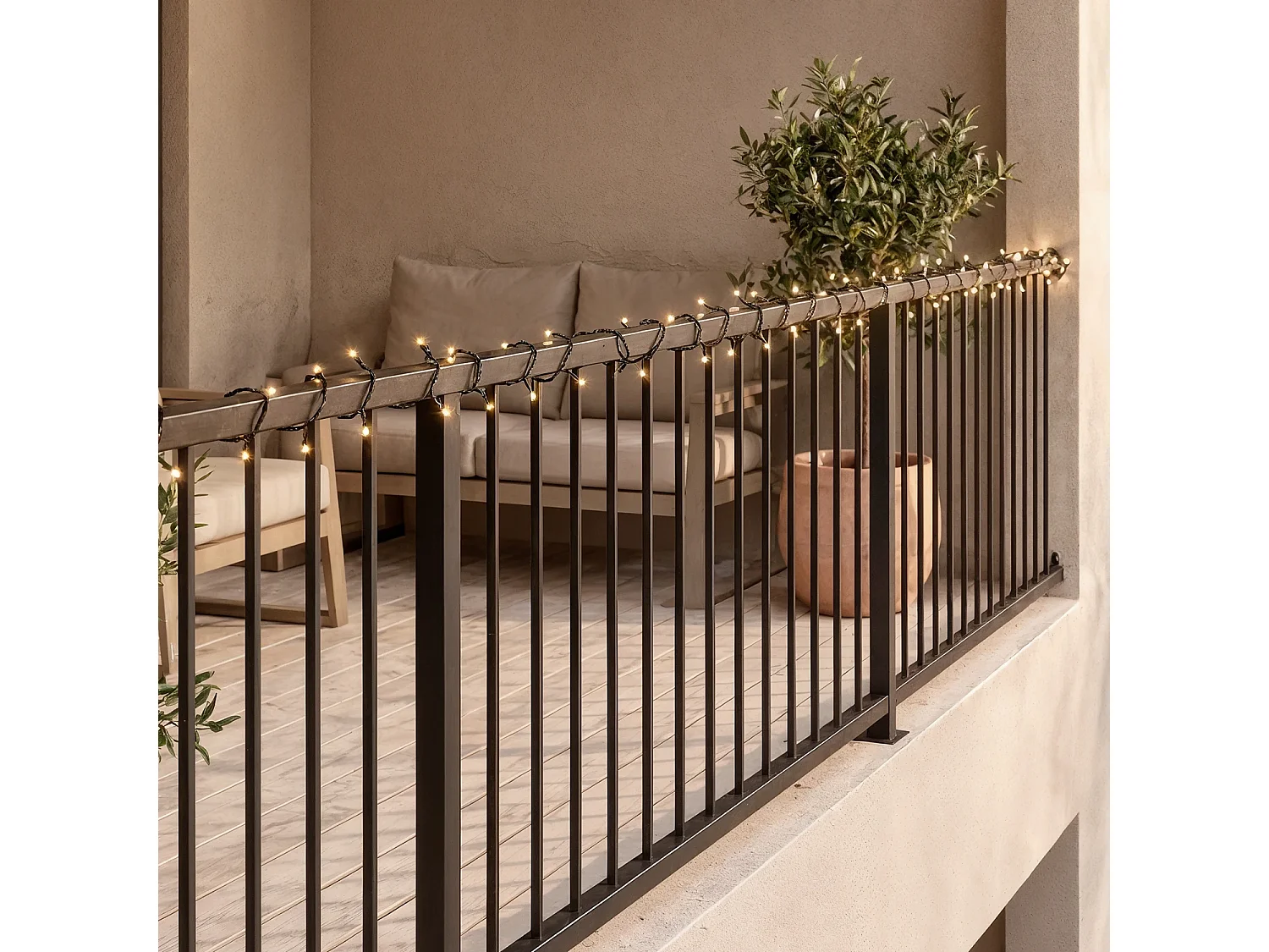 Guirnalda Solar Exterior Cable LED 12m 3000K Blanco Cálido