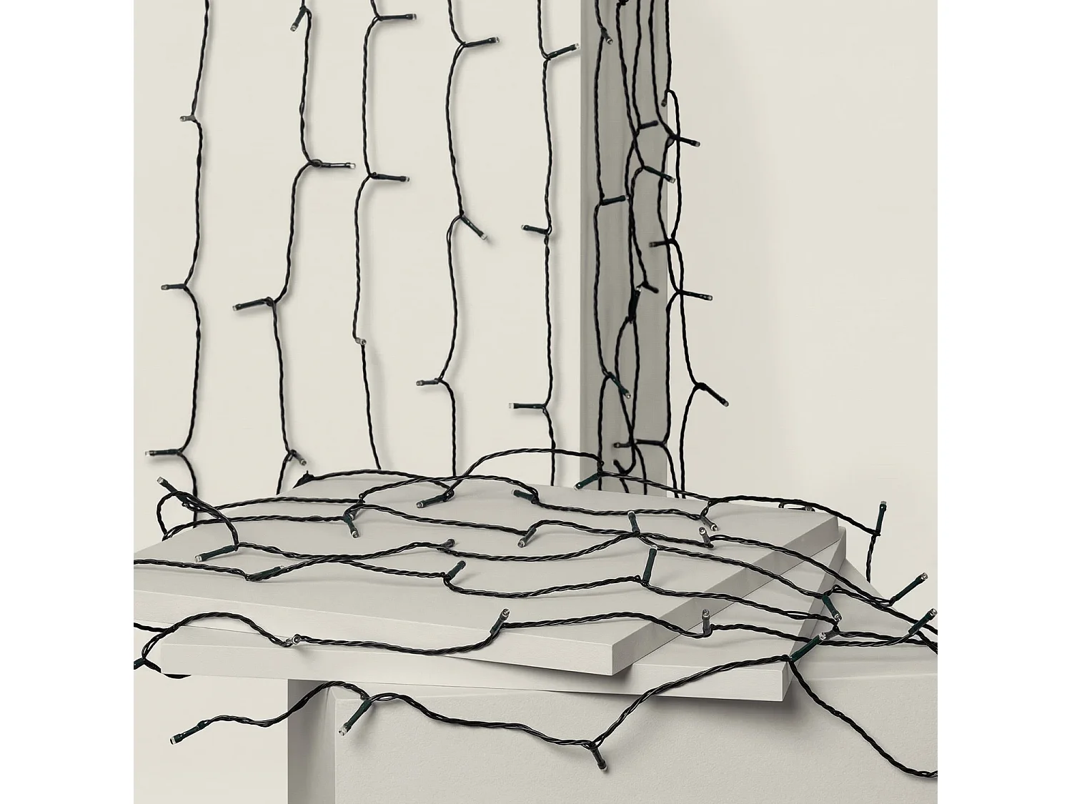 Guirnalda Solar Exterior Cable LED 12m 3000K Blanco Cálido