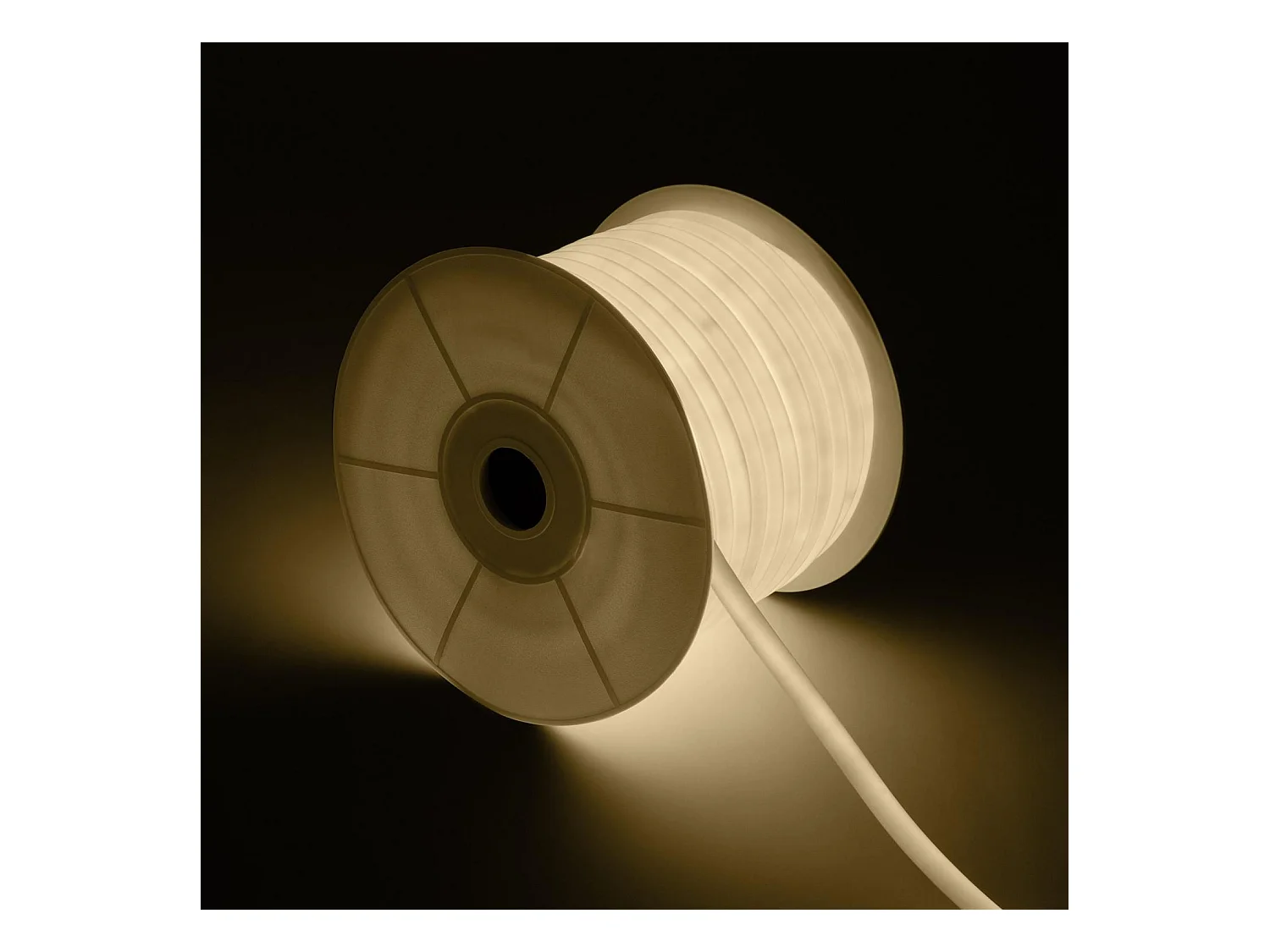 Ruban LED Néon Dimmable 220V BOBINE 50m Blanc Neutre Circulaire 360 9W/m Coupe 100cm IP67 Blanc neutre