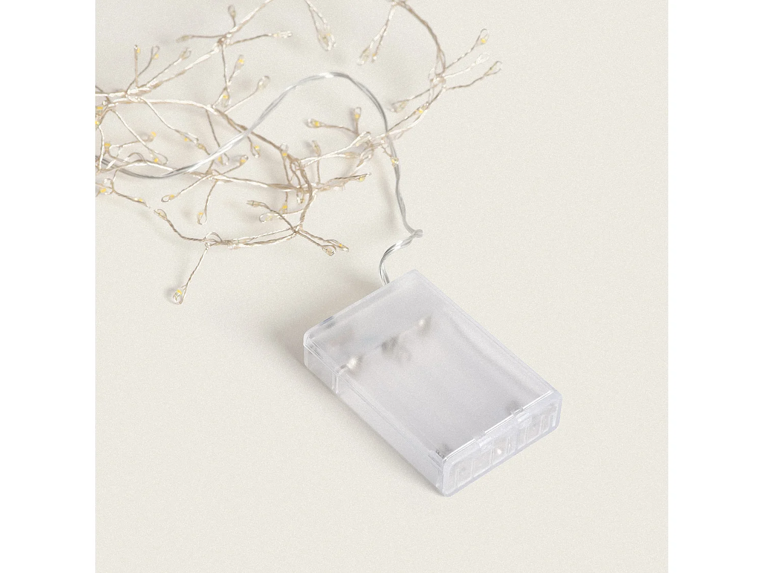 Guirlande LED Alambre Chrome à Piles Racimo 1m  2700K Blanc chaud