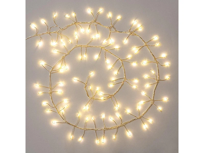 Guirlande LED Alambre Chrome à Piles Racimo 1m  2700K Blanc chaud