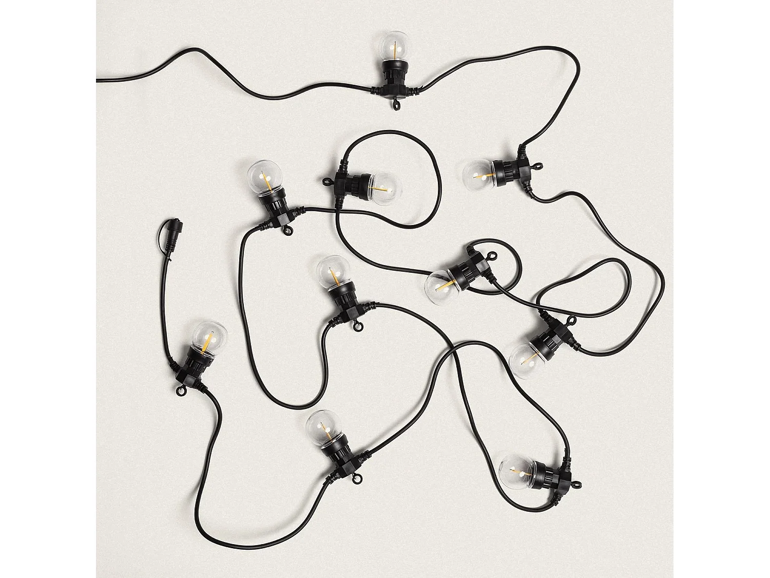 Guirnalda Luces Exterior Easyfit 12VAC con 10 Bombillas 5.65m 2700K Blanco Cálido