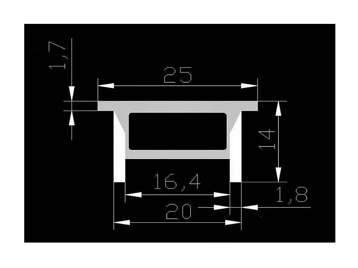 Profilé Néon SFLEX 25x14 Courbe Verticale pour Rubans LED IP20 jusqu'à 15 mm 5 m
