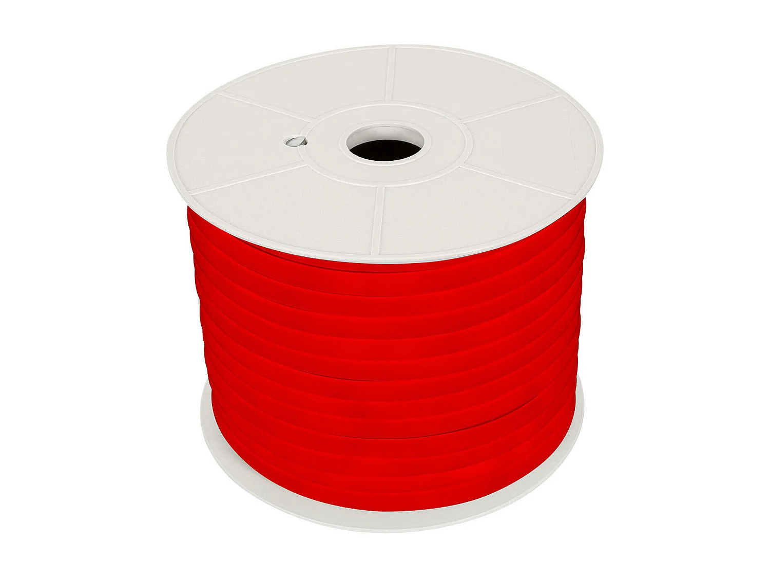 Bobina 50m Striscia LED Neon Regolabile 220V Rosso Semicircolare 180 7.5W/m IP67 Taglio 100cm Rosso