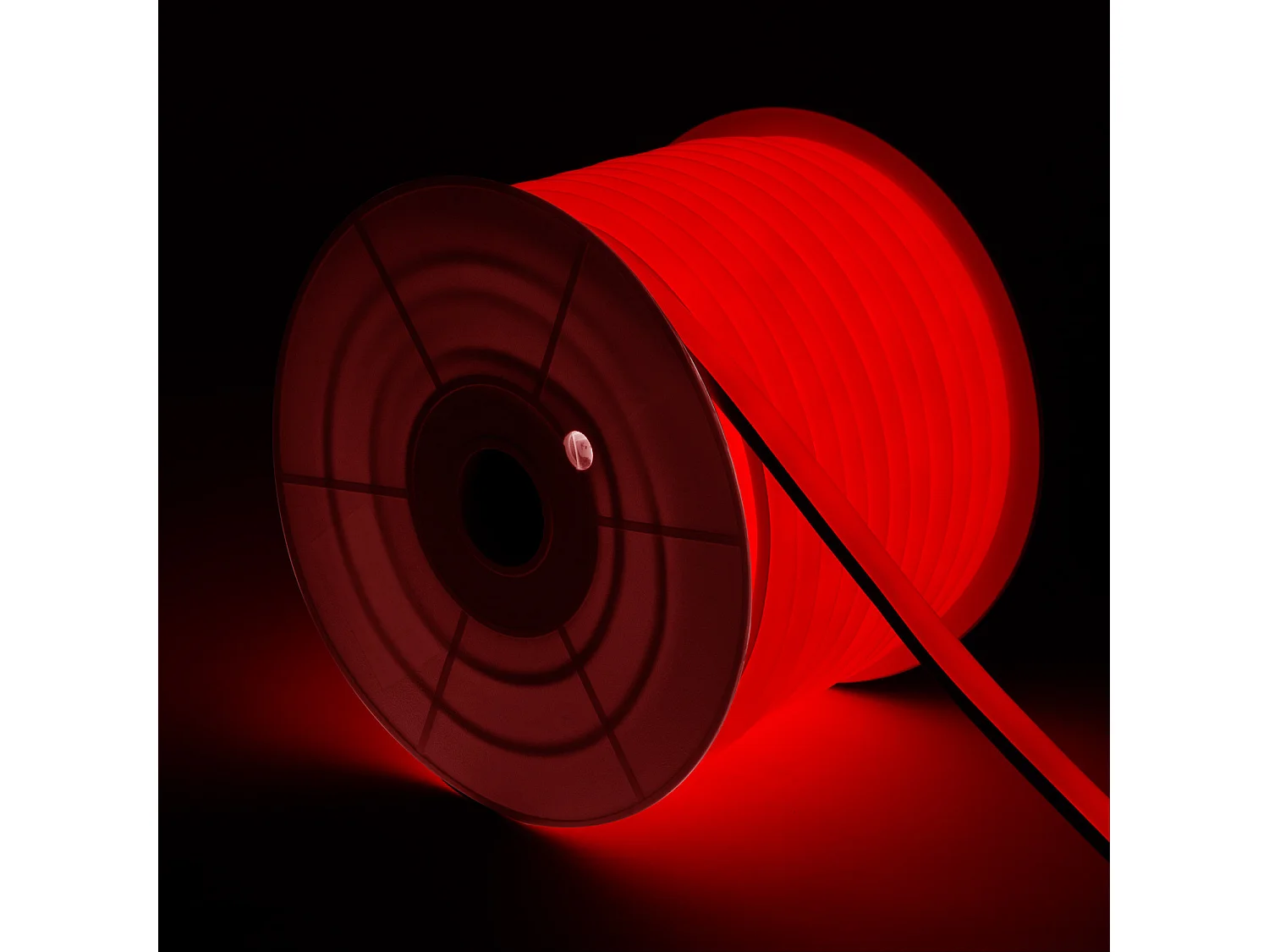 Tira LED Neón Regulable 220V BOBINA 50m Rojo Semicircular 180 7.5W/m Corte 100cm IP67 Rojo