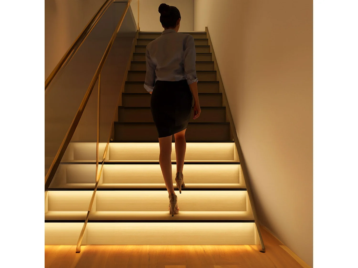 Contrôleur Suivez vos Pas pour Escalier avec Capteur PIR  Blanc