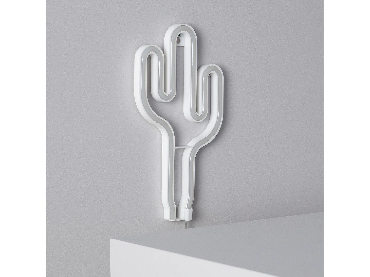 Neón LED Cactus con Batería Verde