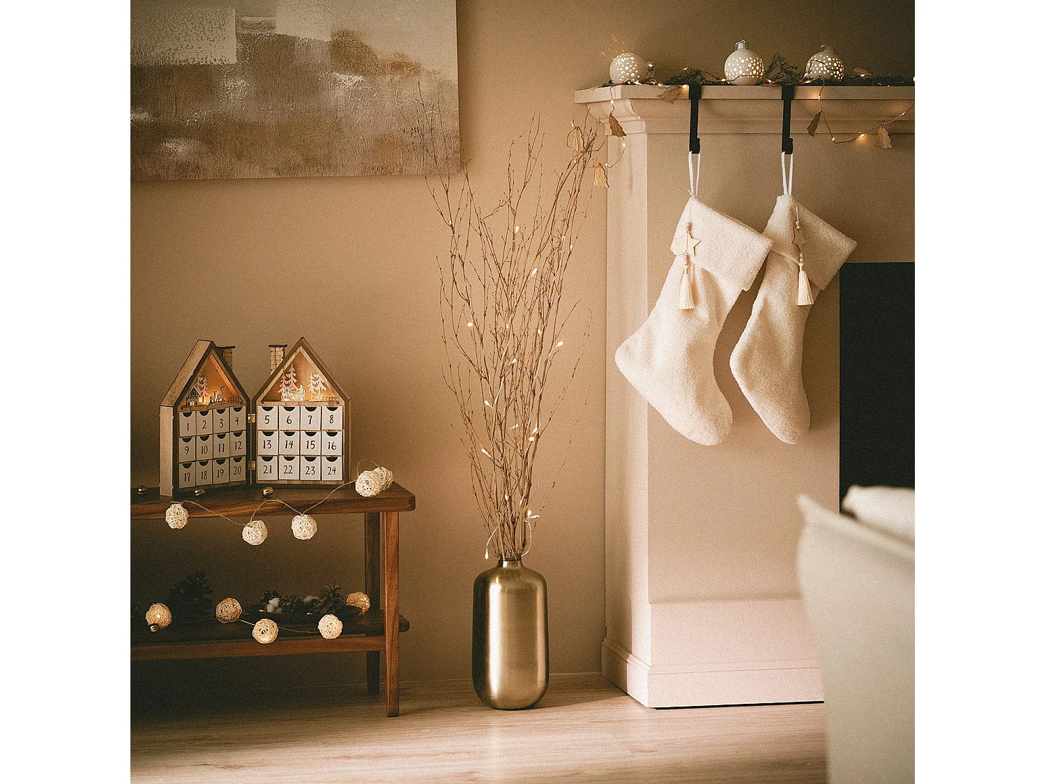 Rami Decorativi LED Bambú Naturale 1.2m Naturale