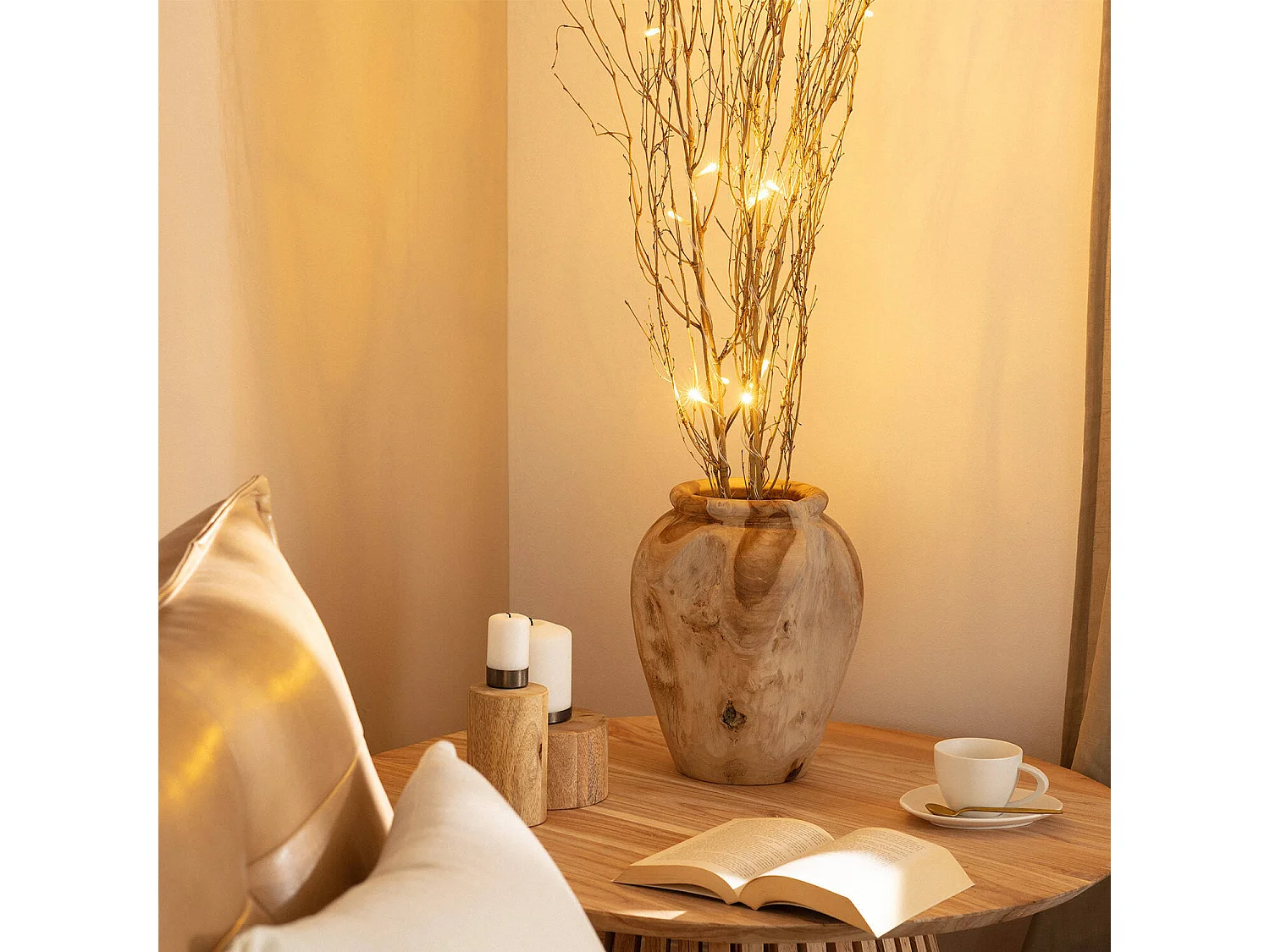Ramas Decorativas LED Bambú Natural 1.2m Natural