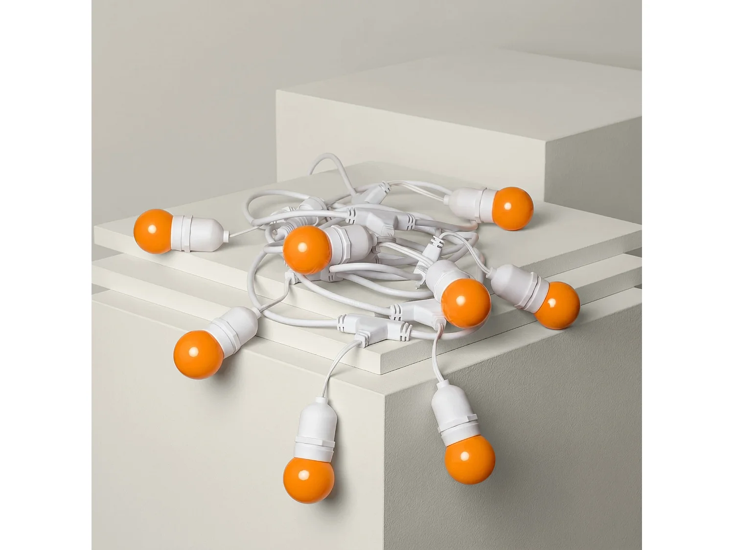Guirnalda Exterior con Bombillas LED E27 5.5m IP65 Blanco Naranja