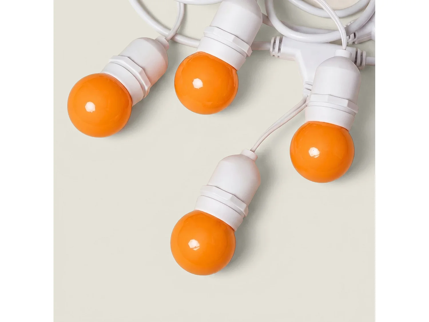Guirnalda Exterior con Bombillas LED E27 5.5m IP65 Blanco Naranja