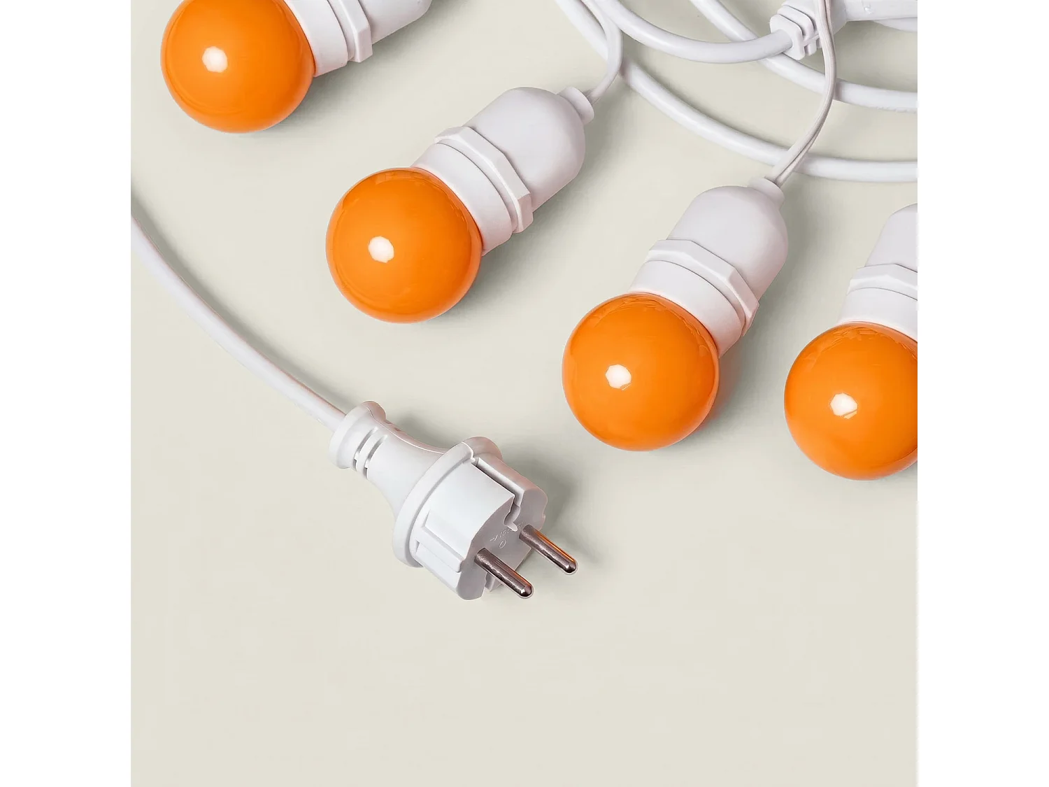 Guirnalda Exterior con Bombillas LED E27 5.5m IP65 Blanco Naranja