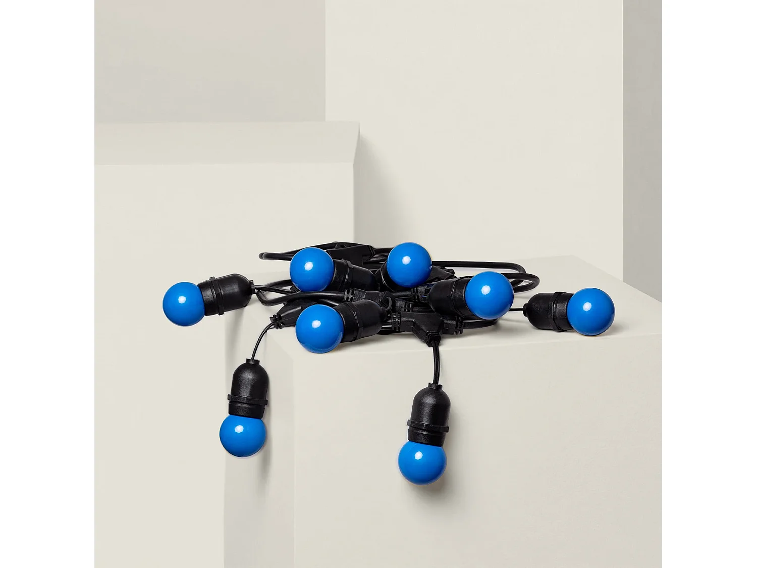 Guirnalda Exterior con Bombillas LED E27 5.5m IP65 Negro Azul
