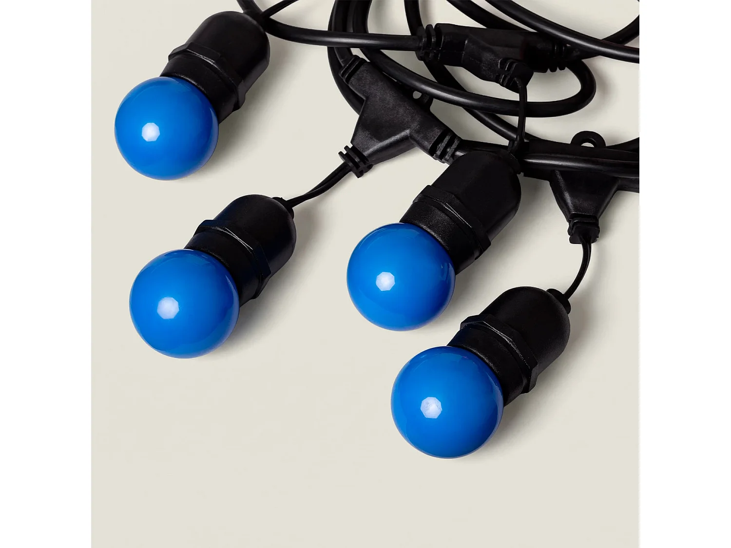 Guirnalda Exterior con Bombillas LED E27 5.5m IP65 Negro Azul