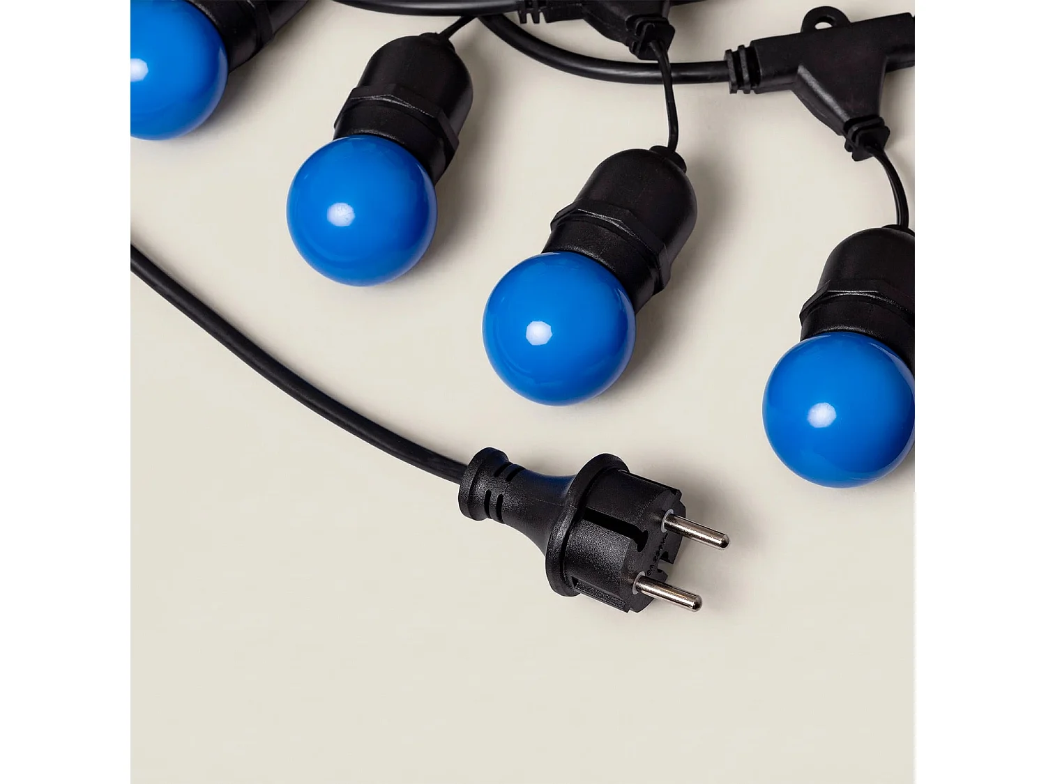 Guirnalda Exterior con Bombillas LED E27 5.5m IP65 Negro Azul
