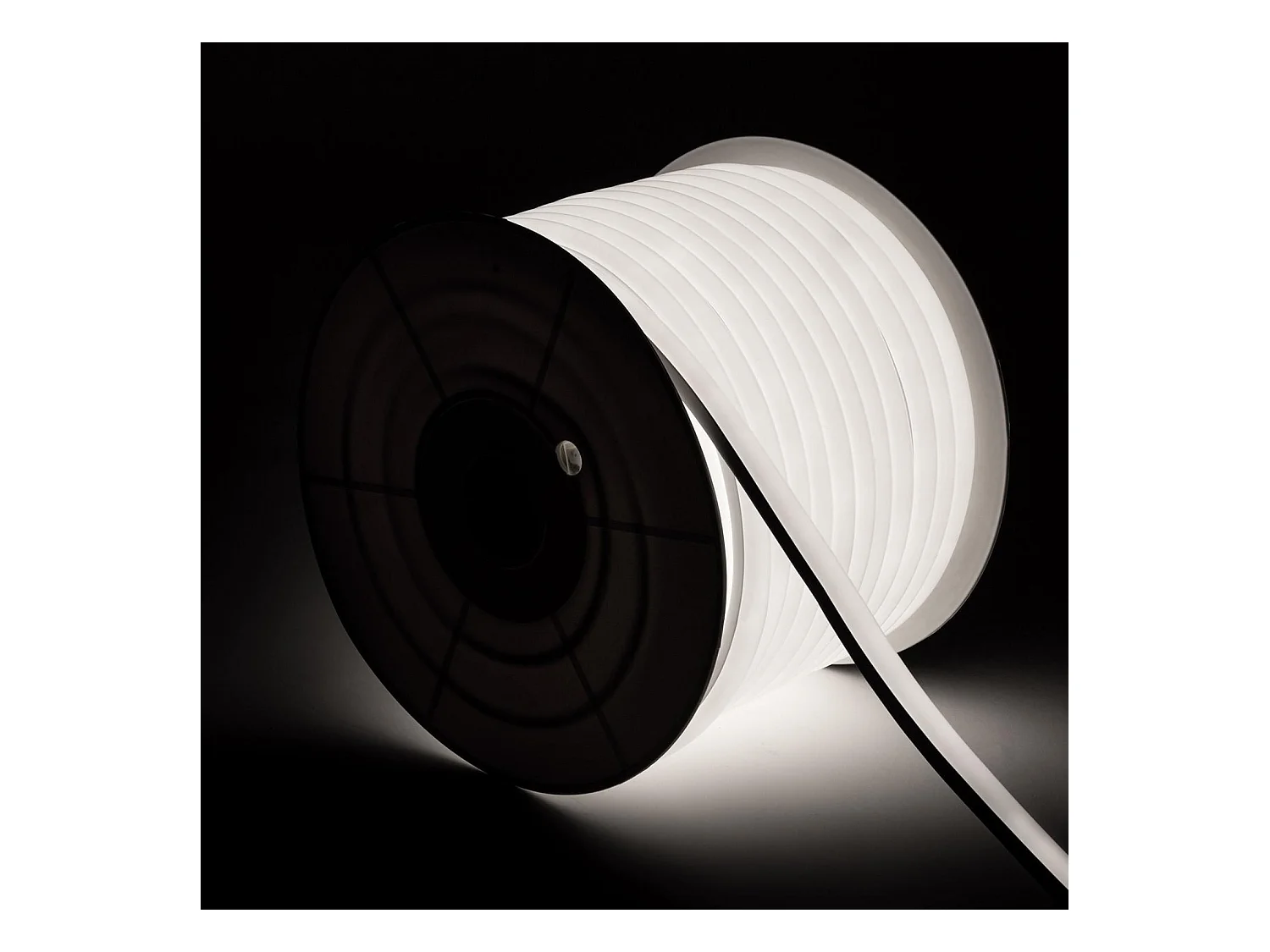 Ruban LED Néon Dimmable 220V BOBINE 50m Blanc Froid Semi-Circulaire 180 7.5W/m Coupe 100cm IP67 6000K Blanc froid