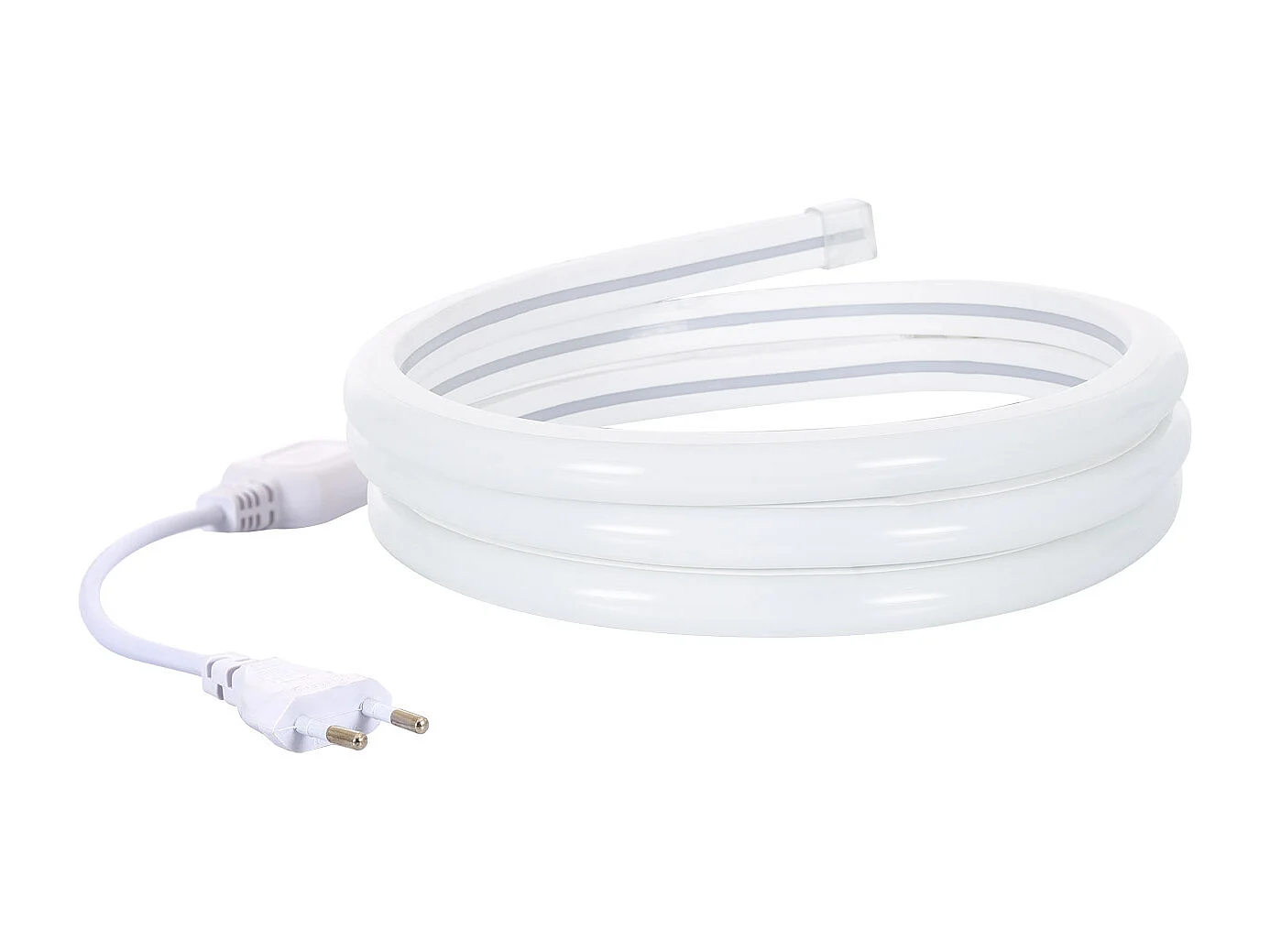 Bobina 50m Striscia LED Neon Regolabile 220V Bianco Freddo Semicircolare 180 7.5W/m IP67 Taglio 100cm 6000K Bianco Freddo