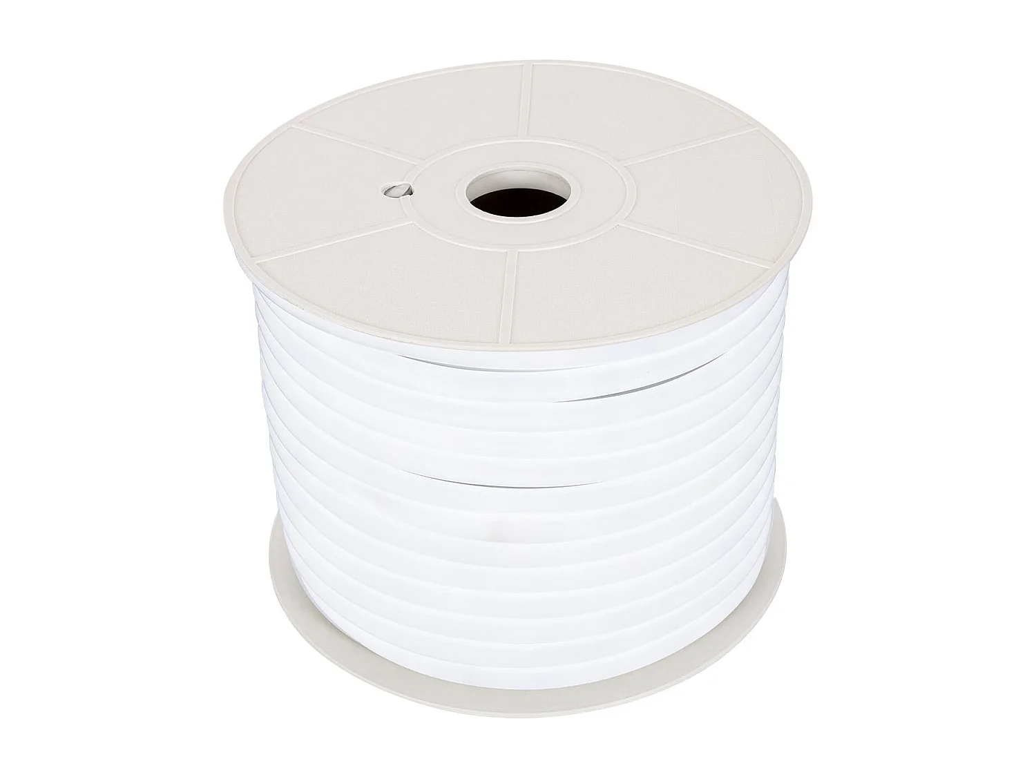 Bobina 50m Striscia LED Neon Regolabile 220V Bianco Freddo Semicircolare 180 7.5W/m IP67 Taglio 100cm 6000K Bianco Freddo