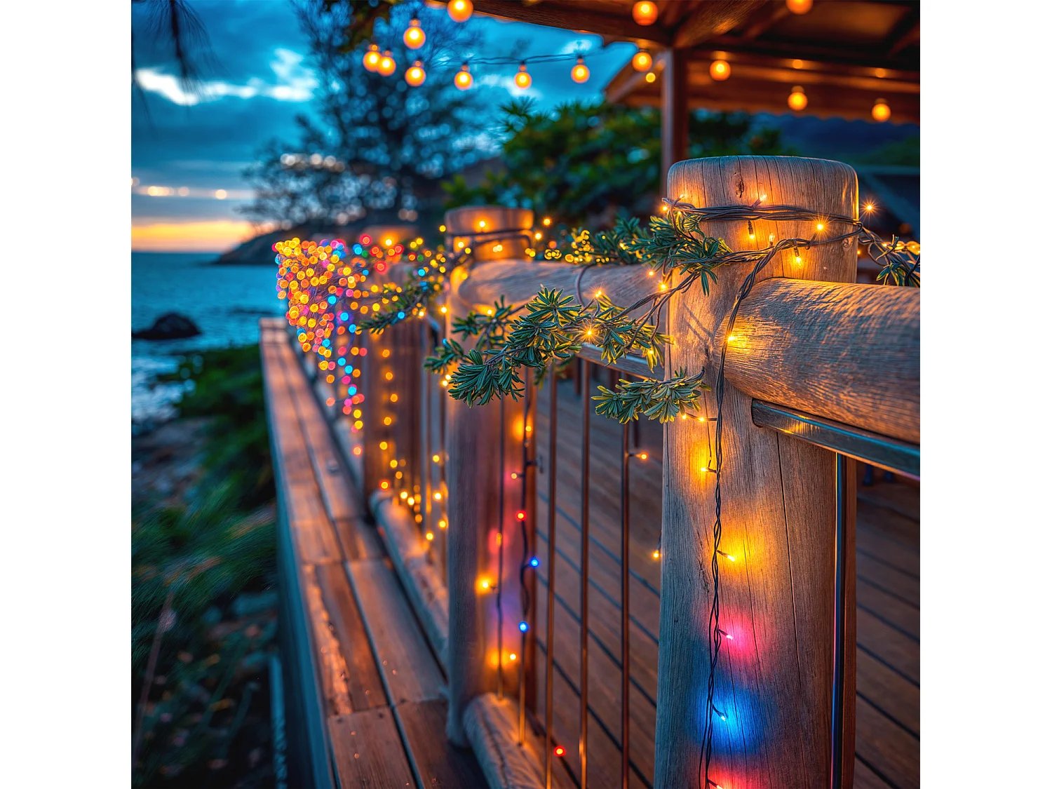 Guirnalda Solar Exterior Cable LED 12m RGB