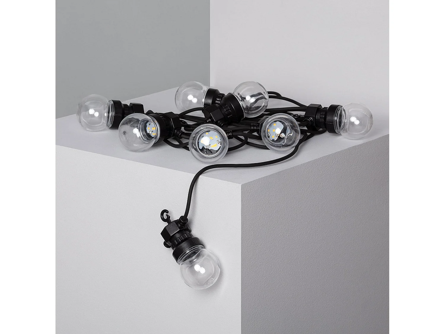 Guirnalda Solar Exterior LED de Bombillas Kepler 7m Transparente