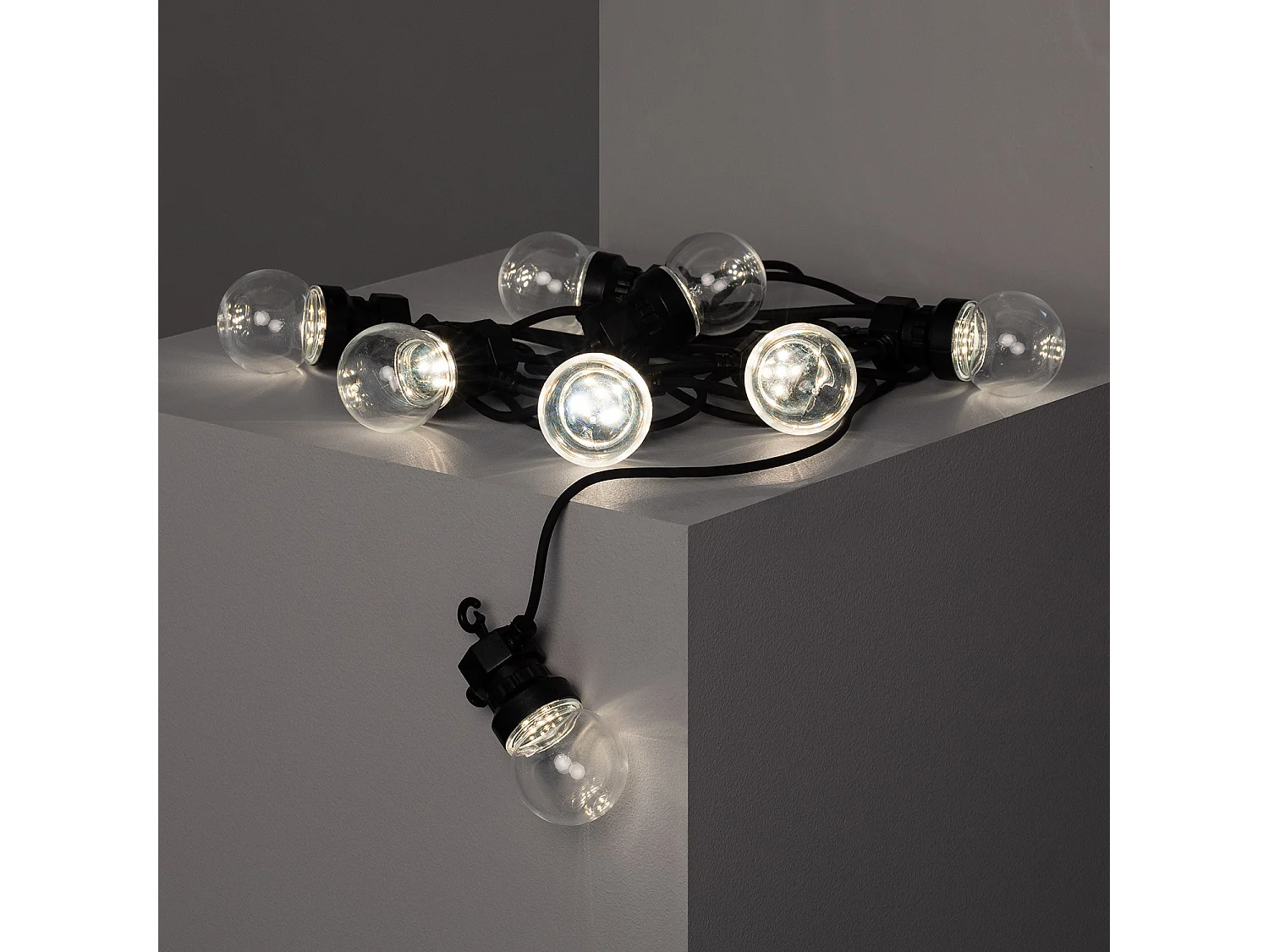 Guirnalda Solar Exterior LED de Bombillas Kepler 7m Transparente