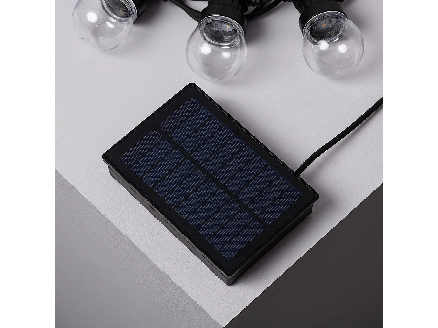 Guirnalda Solar Exterior LED de Bombillas Kepler 7m Transparente