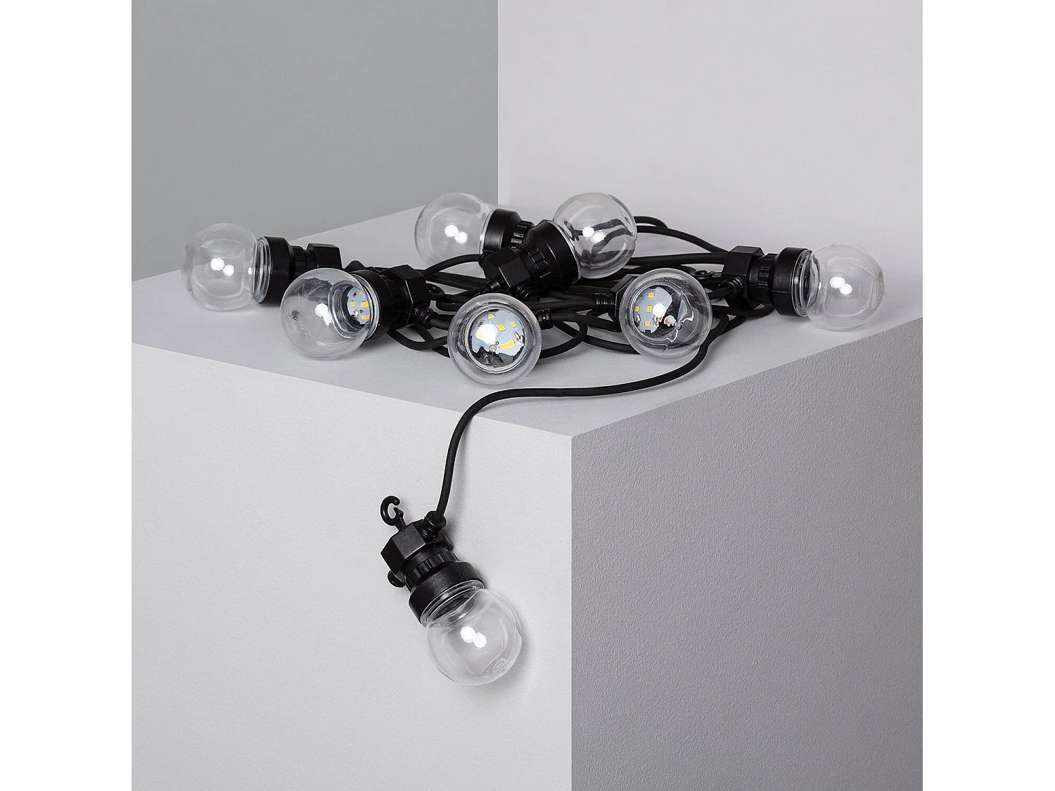 Guirnalda Solar Exterior LED de Bombillas Kepler 7m Transparente