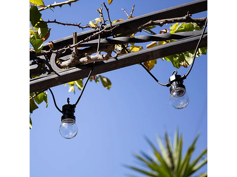 Guirnalda Solar Exterior LED de Bombillas Kepler 7m Transparente