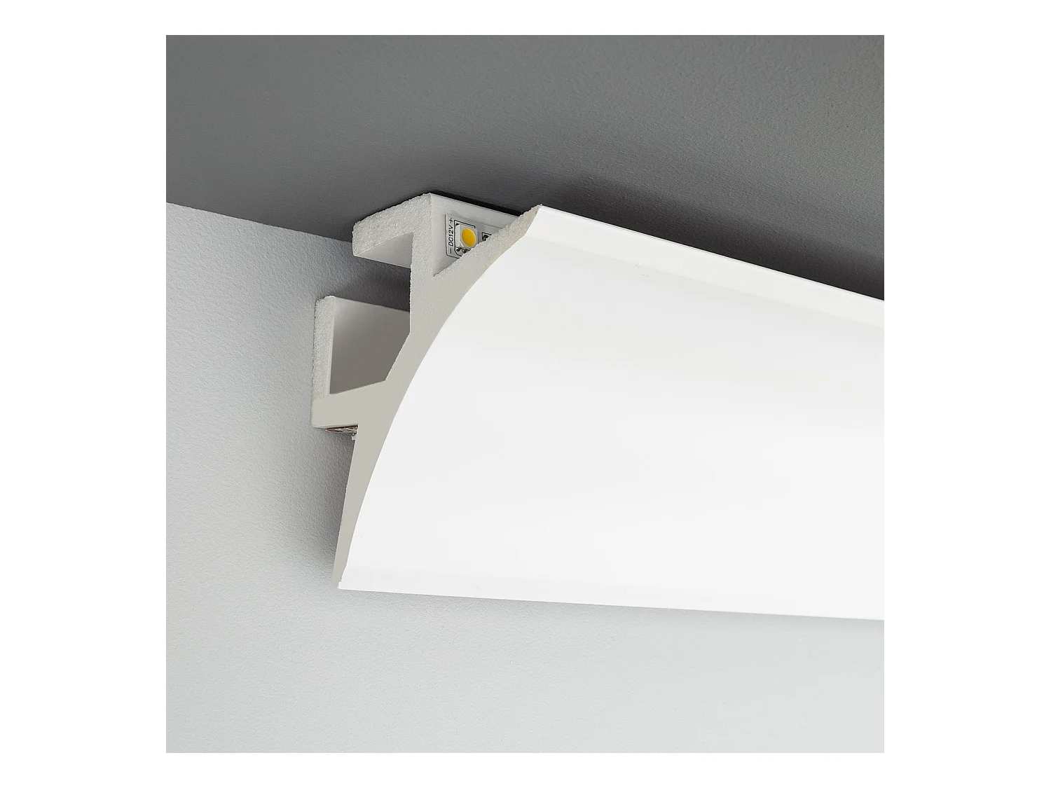 Moulure Arc 2m pour 2 Rubans LED  Blanc