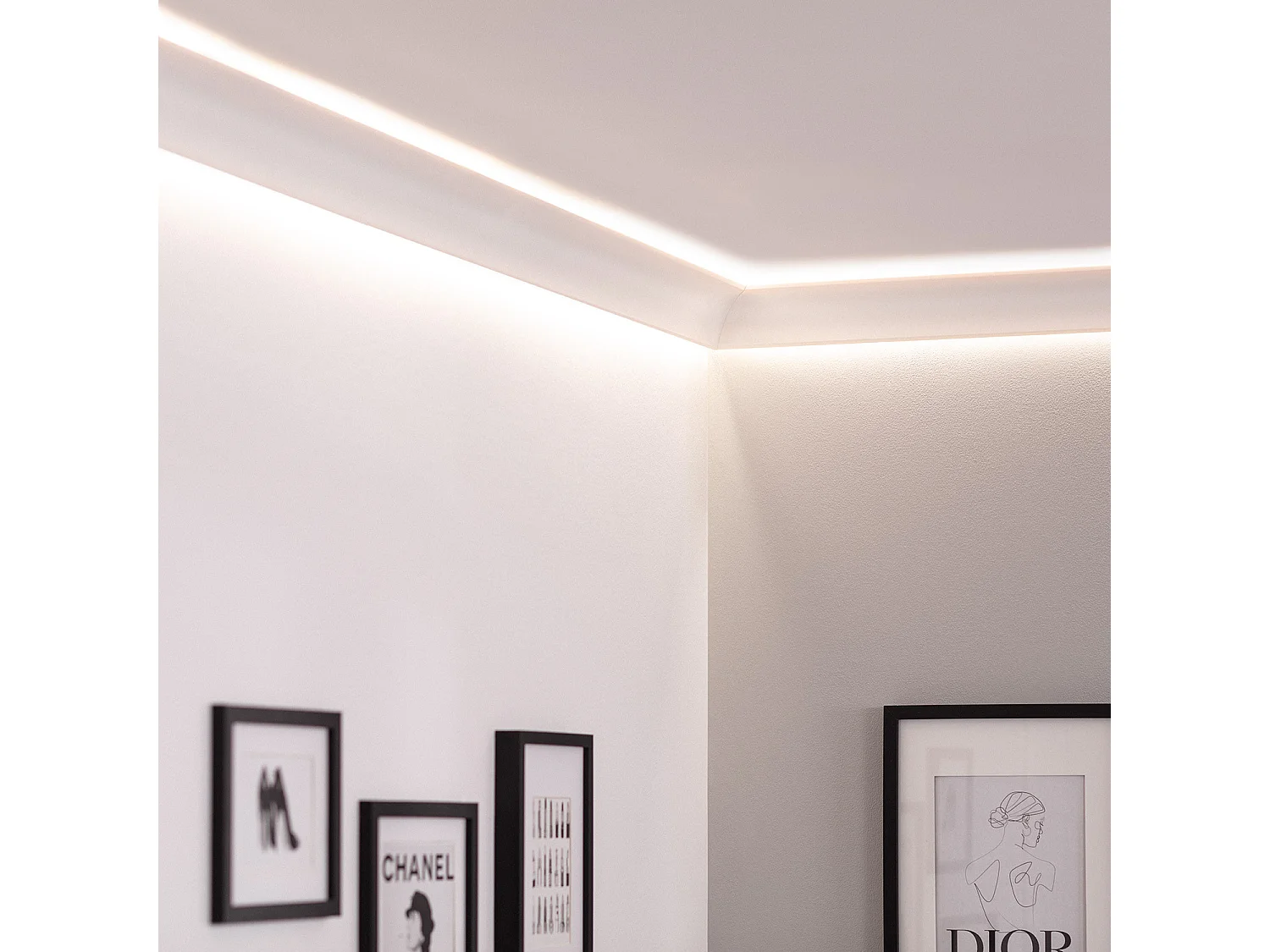 Modanatura per 2 Strisce LED 2m Arco Bianco