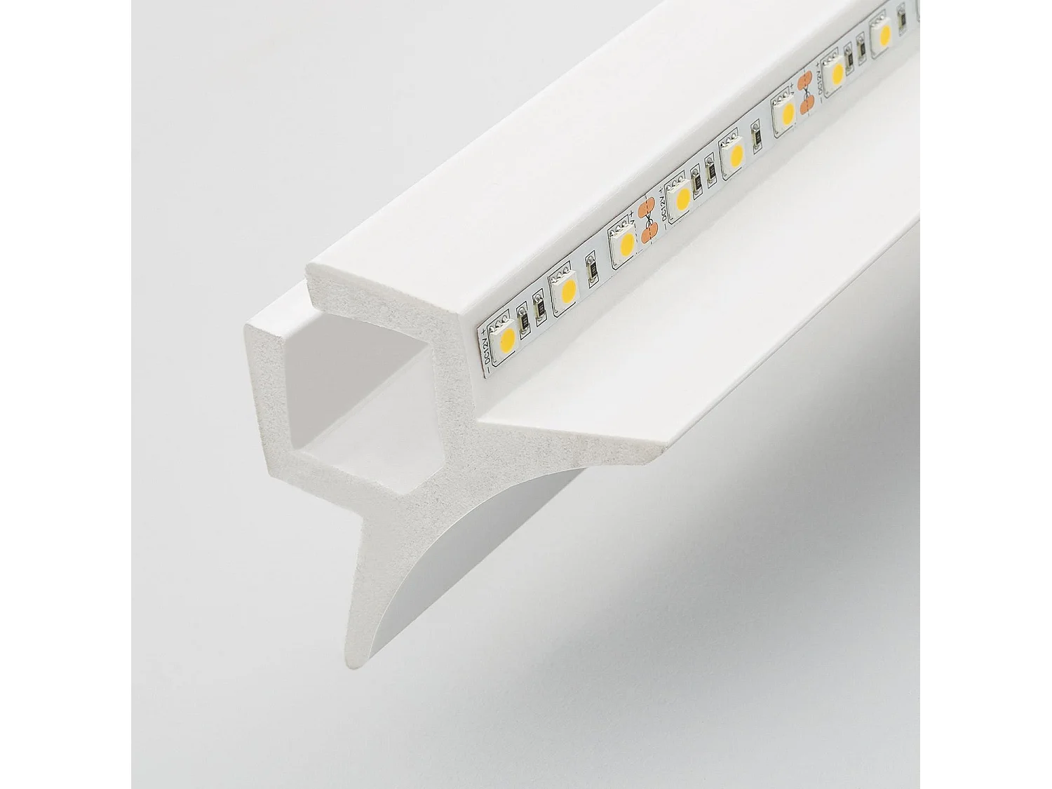 Moulure Arc 2m pour 2 Rubans LED  Blanc